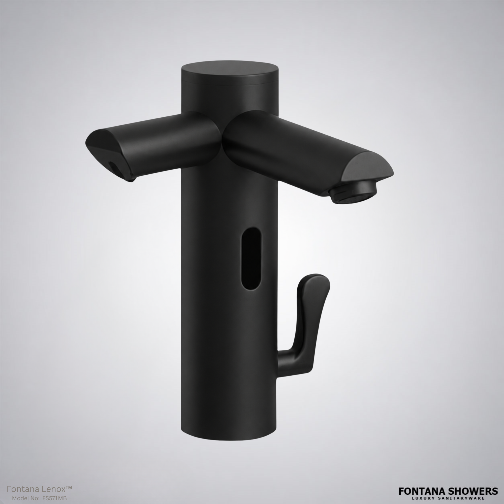 Fontana Lenox™ Touchless Set Matte Black Automatic Sensor Faucet and Soap Dispenser