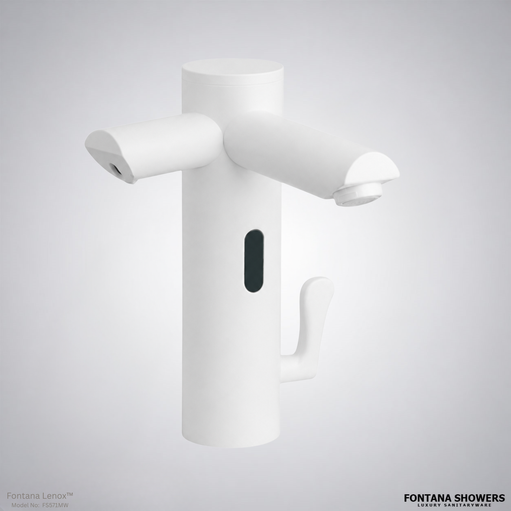 Fontana Lenox™ Touchless Set Matte White Sensor Faucet and Soap Dispenser