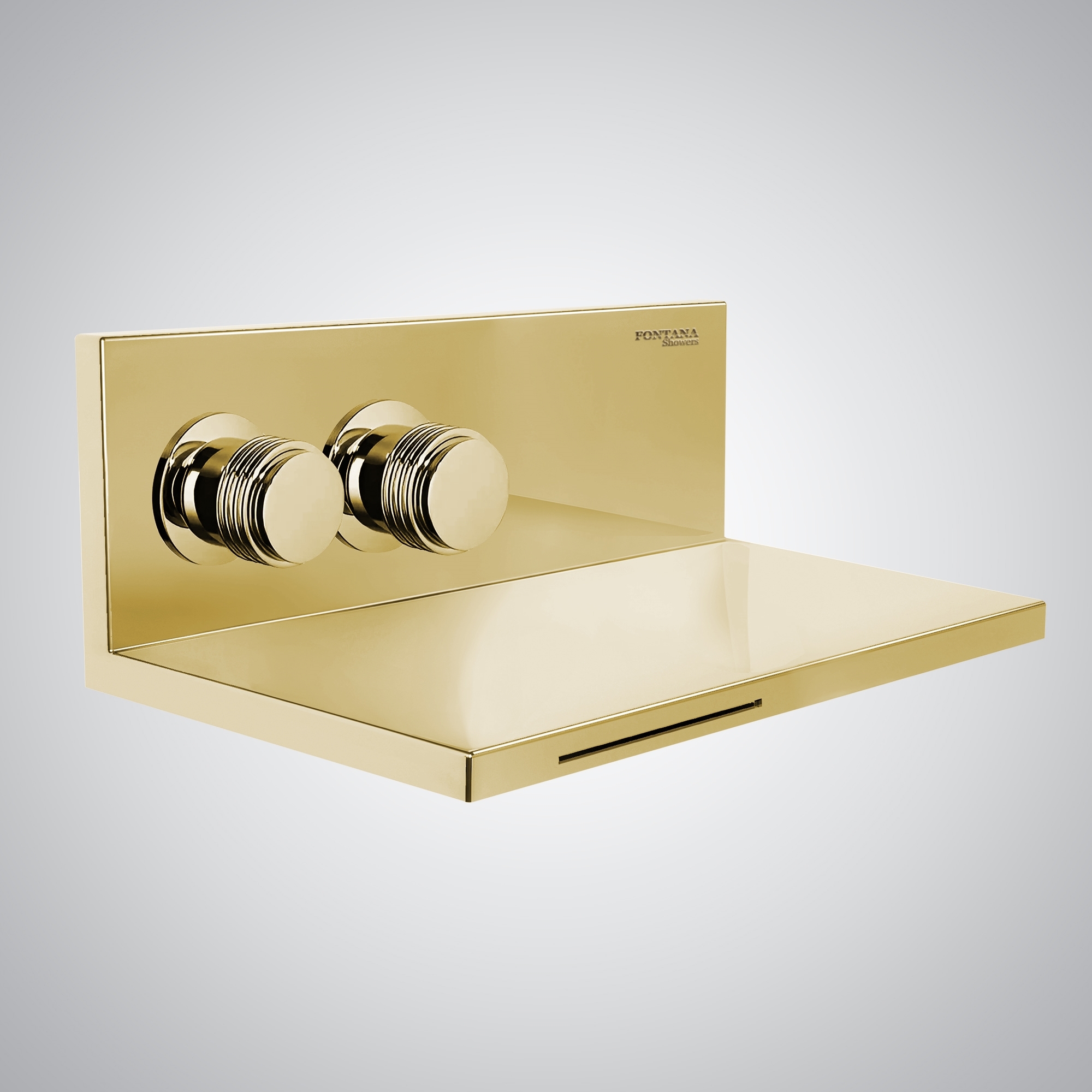 Fontana Perols Dual Handles Brushed Gold Wall Mounted Waterfall Faucet - FS-601BG