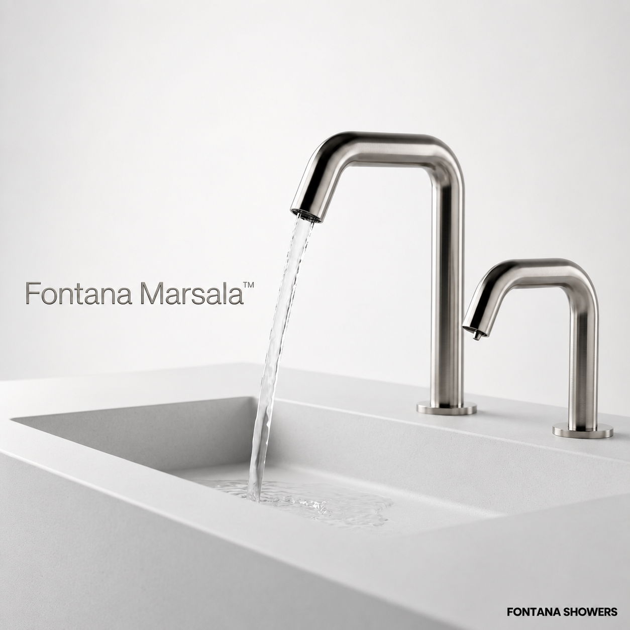  Fontana Marsala Brushed Nickel Restroom Sensor Faucet and Soap Dispenser 