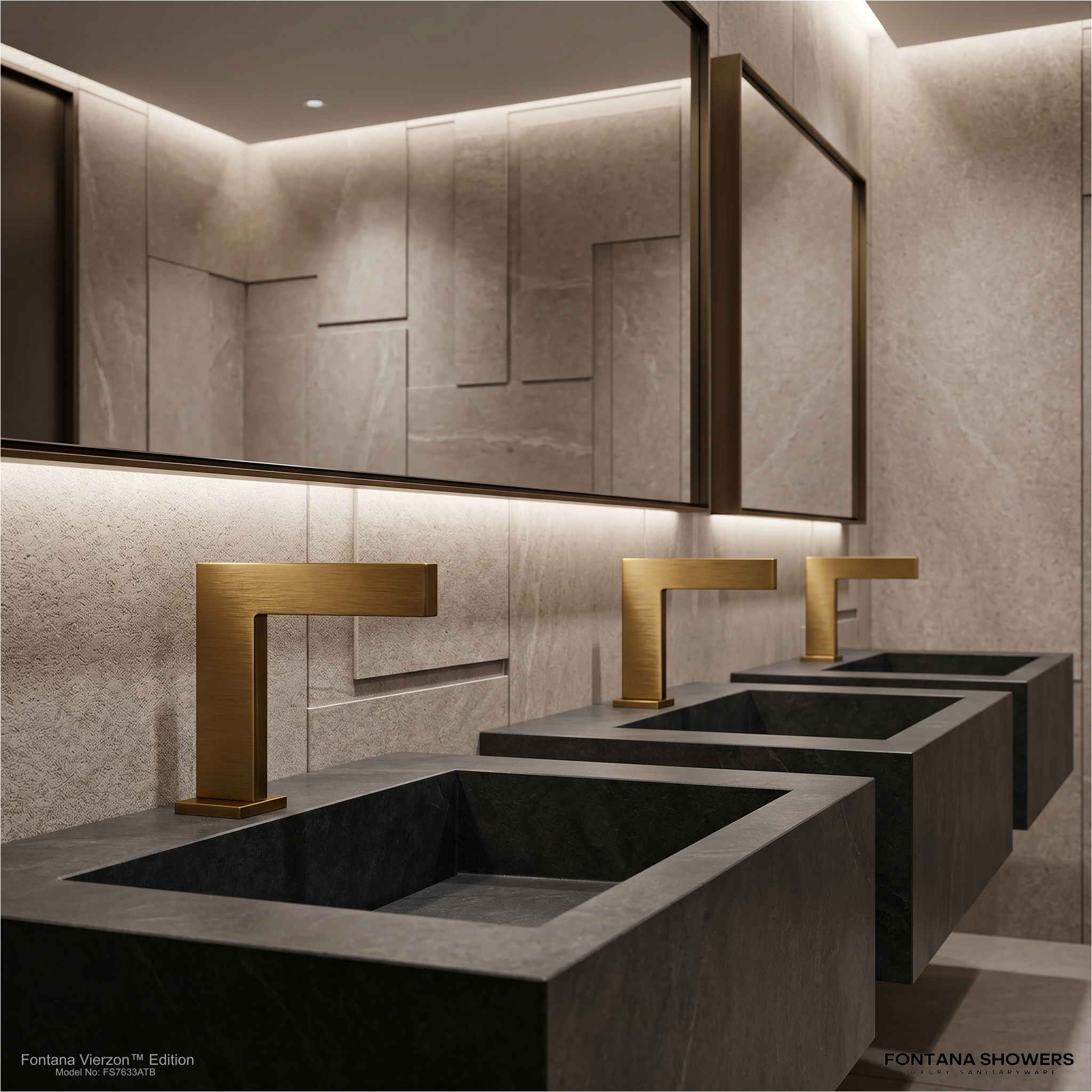 Fontana Vierzon Antique Brass Touchless Bathroom Sink Faucet FS7633ATB