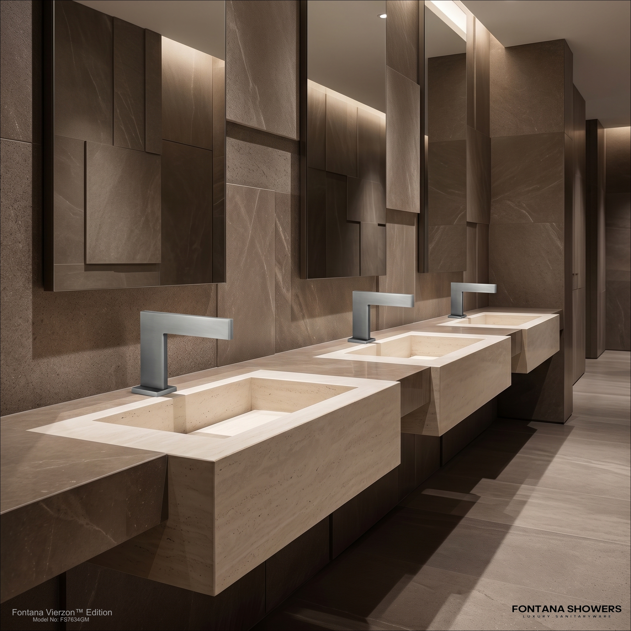 Fontana Vierzon Gunmetal Deluxe Touchless Bathroom Sink Faucet FS7634GM