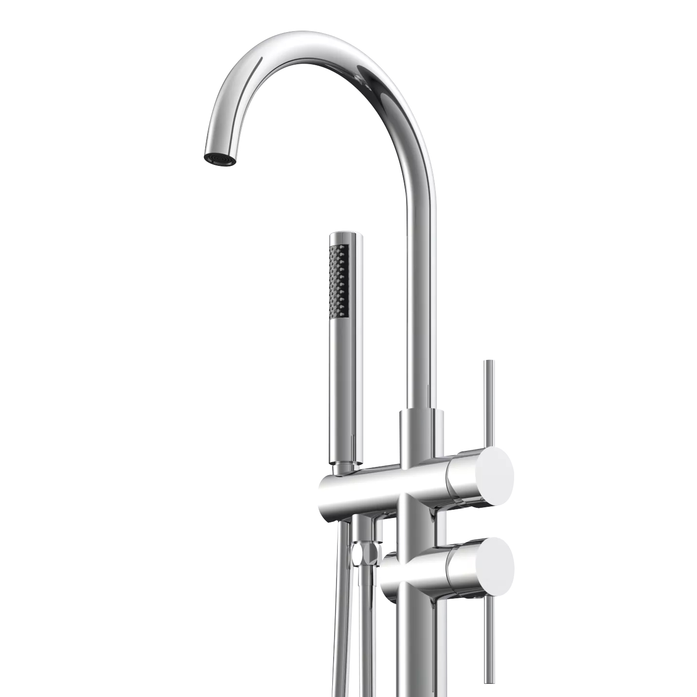 Fontana Adra Brass Chrome Bathtub Floor Mixer Tap With Hand Shower ...