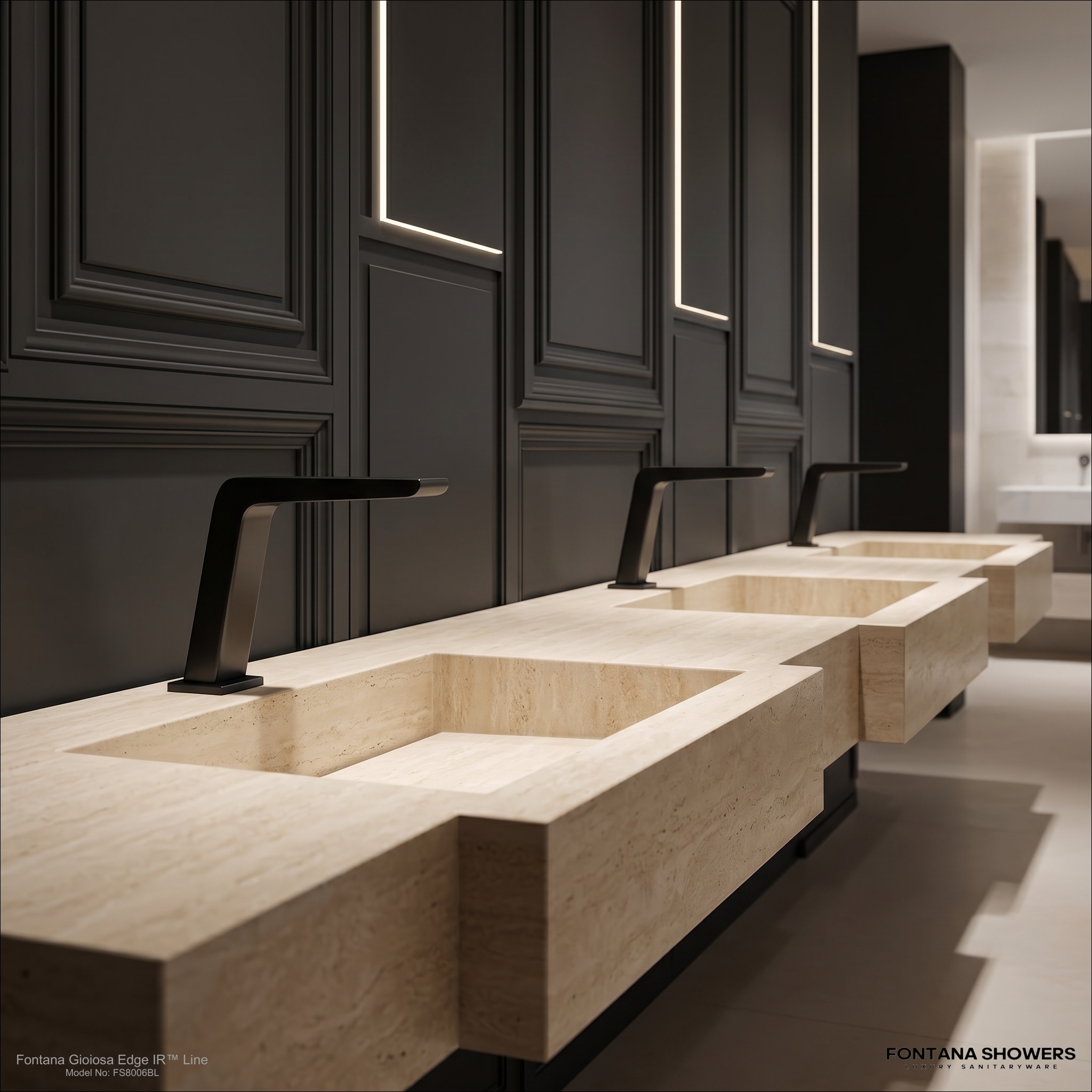 Fontana Gioiosa Noir IR Black Touchless Faucet FS8006BL