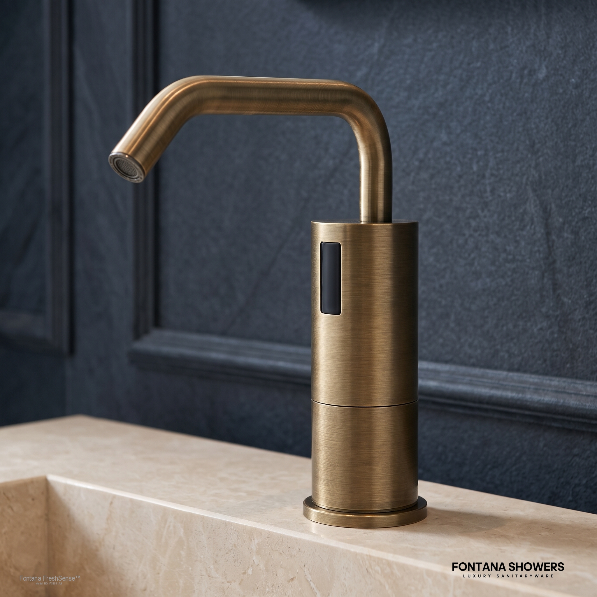 Fontana FreshSense Antique Brass Touchless Soap Dispenser