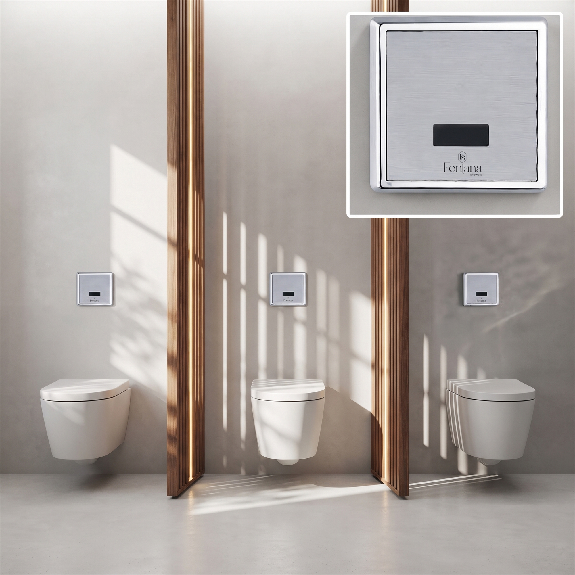 Fontana AquaNode Arctic White ultra-quiet touchless urinal flush valve