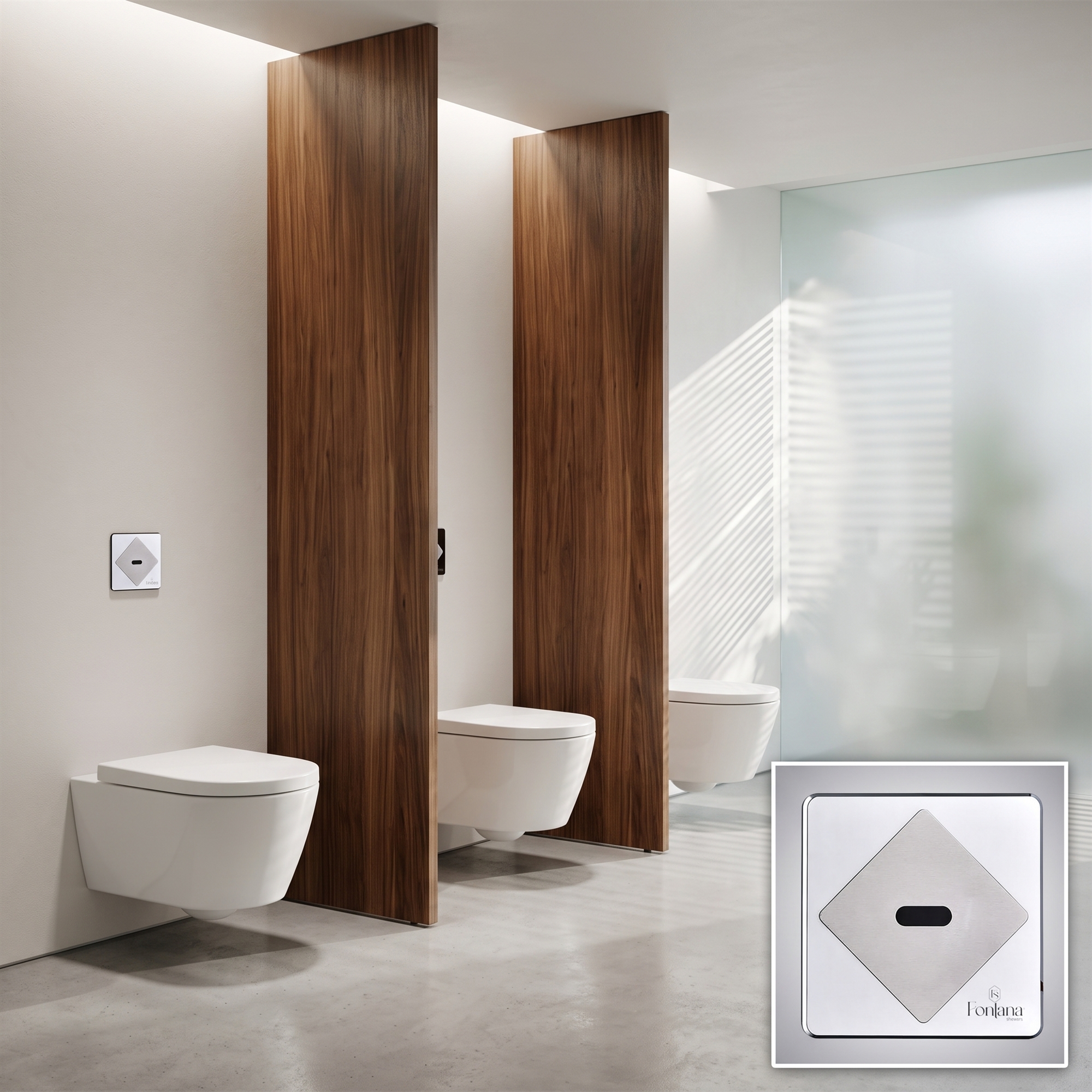 Fontana EcoStream Light Grey eco-friendly automatic urinal flush valve
