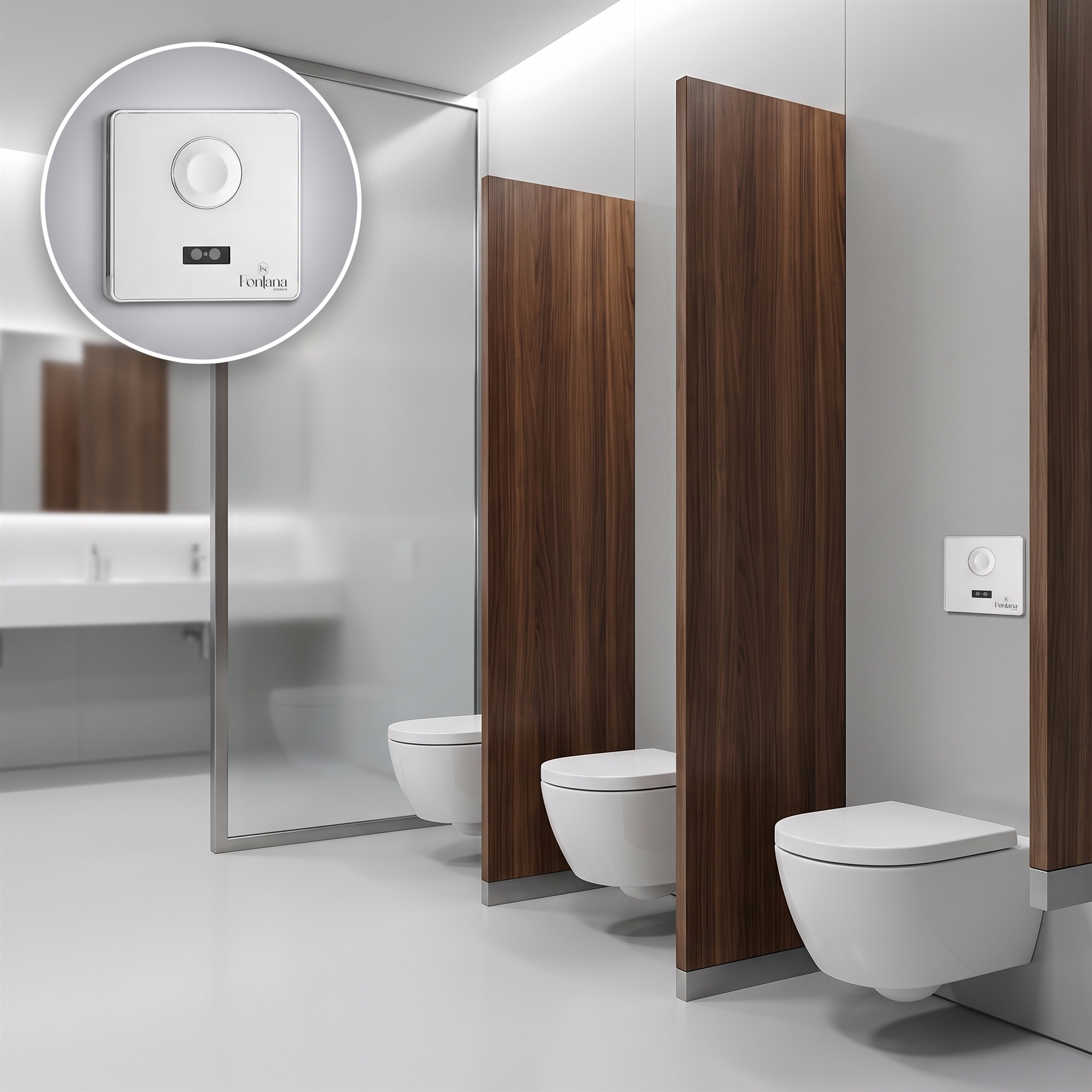 Fontana AquaLogic Arctic White intelligent infrared urinal flush valve