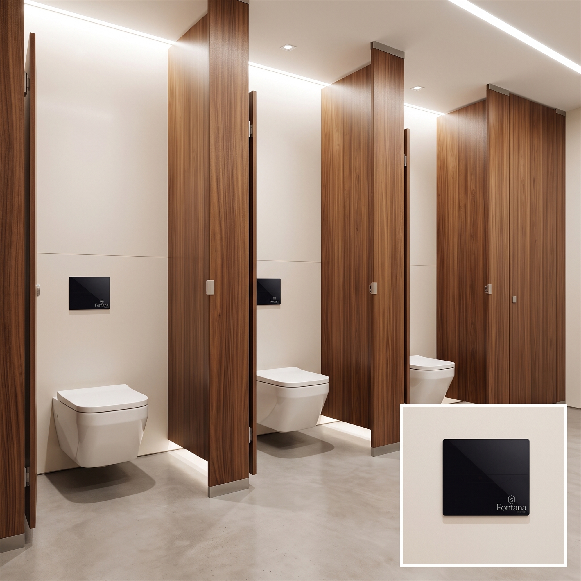 Fontana Halo Matte Black automatic sensor urinal flush valve