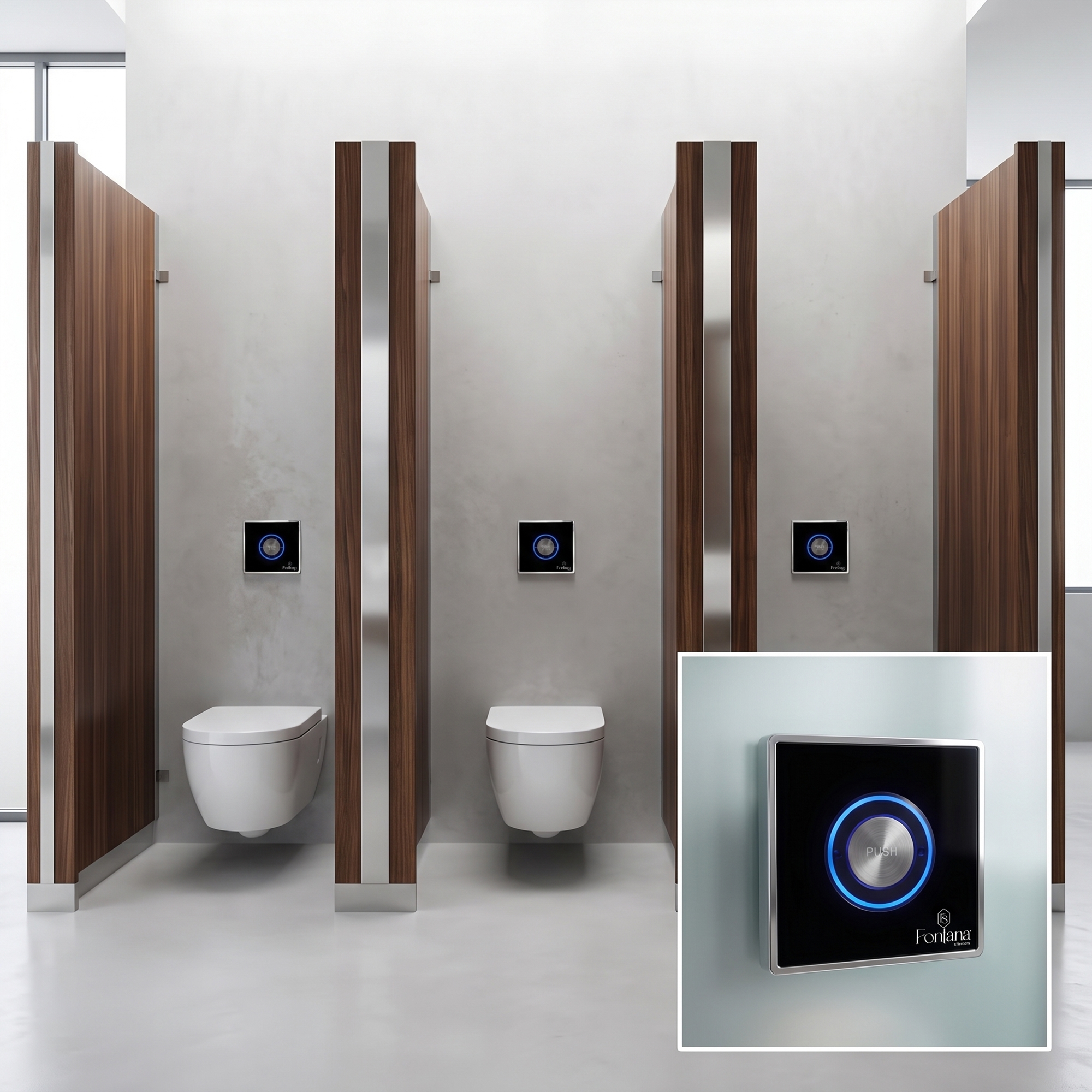 Fontana AquaSentinel Black LED automatic sensor urinal flush valve