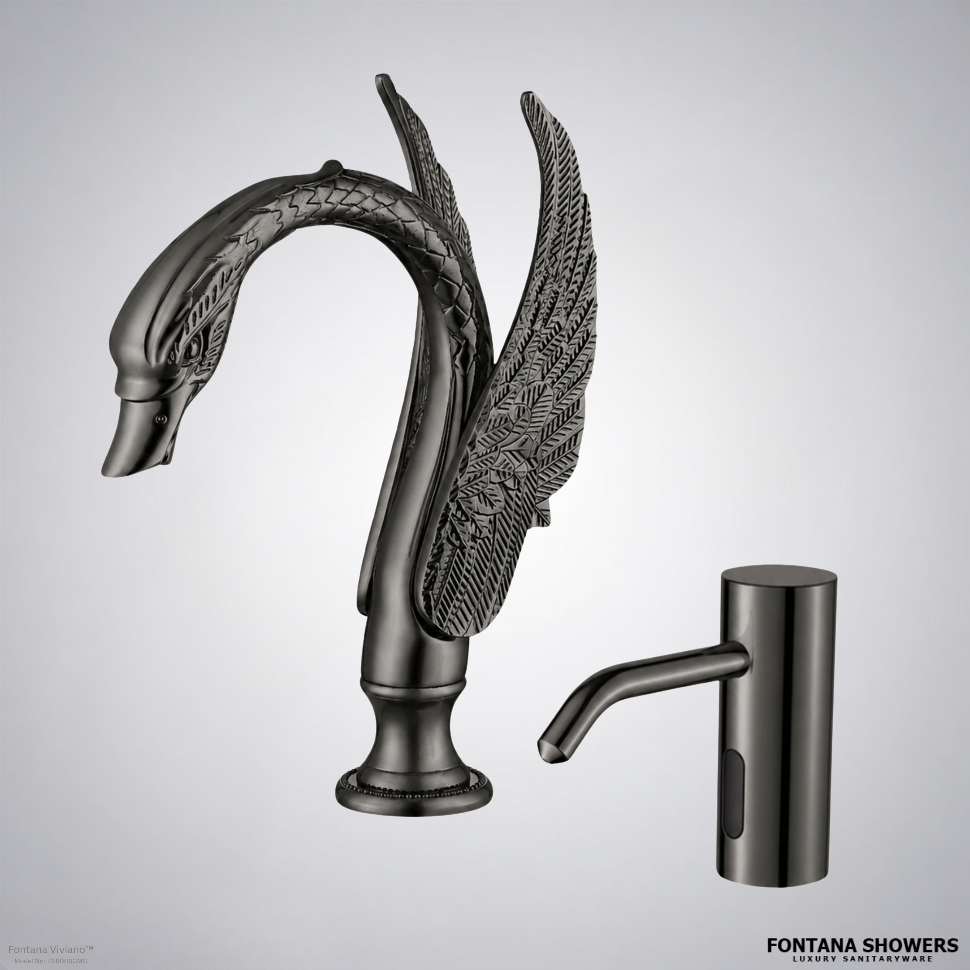 Fontana Viviano Gun Metal Gray Commercial Touchless Set - FS9008GMG