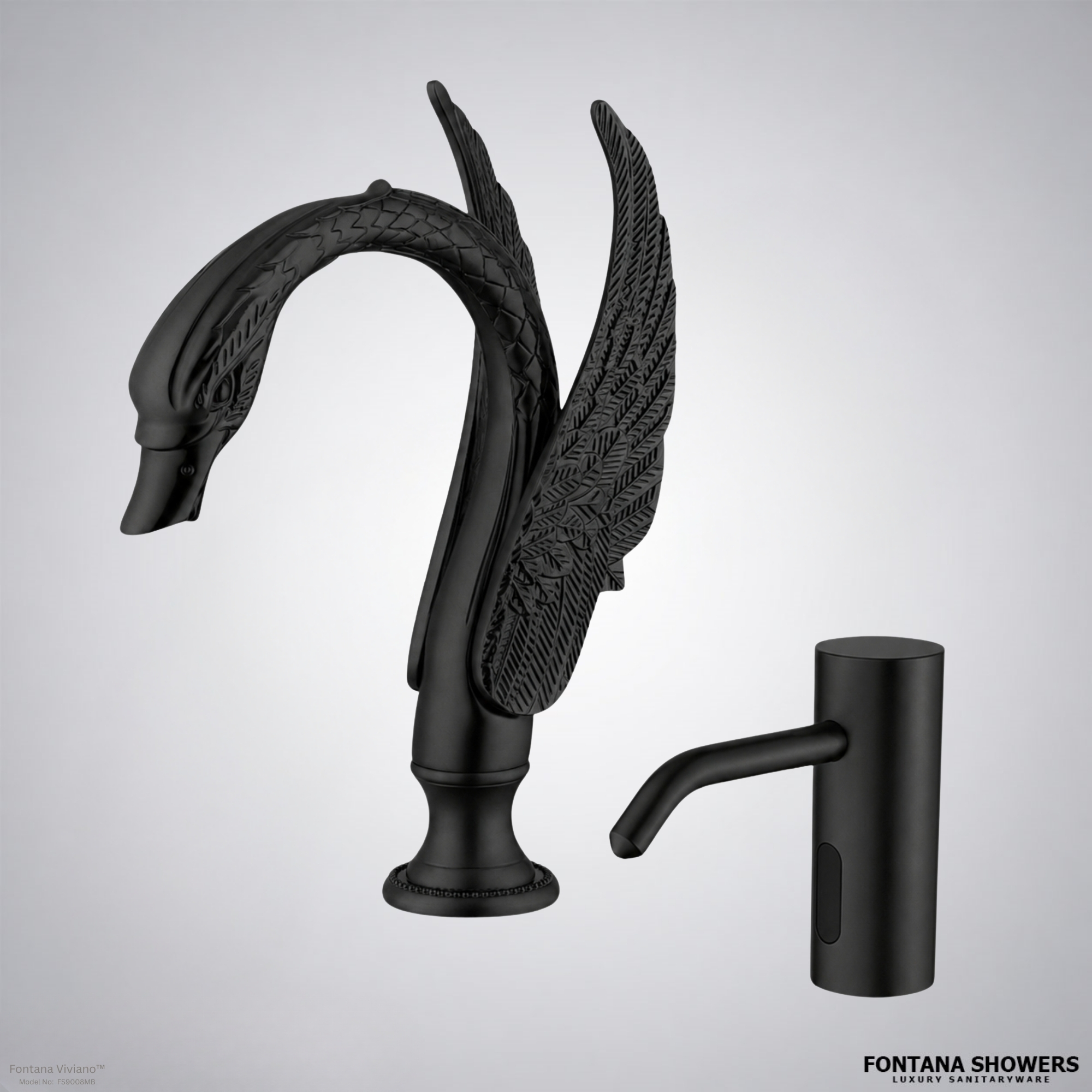 Fontana Viviano Matte Black Commercial Touchless Set - FS9008MB