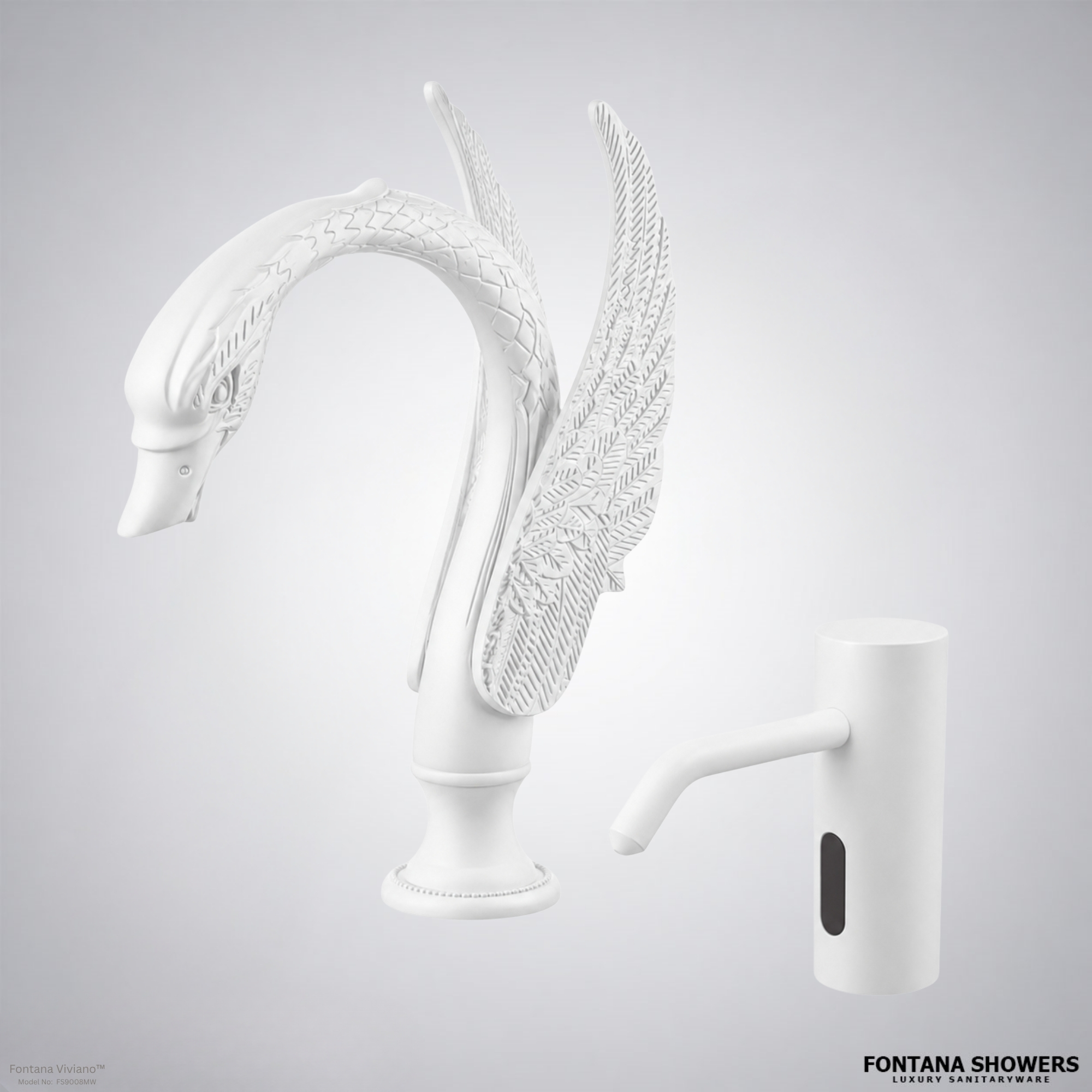 Fontana Viviano Matte White Commercial Touchless Set - FS9008MW