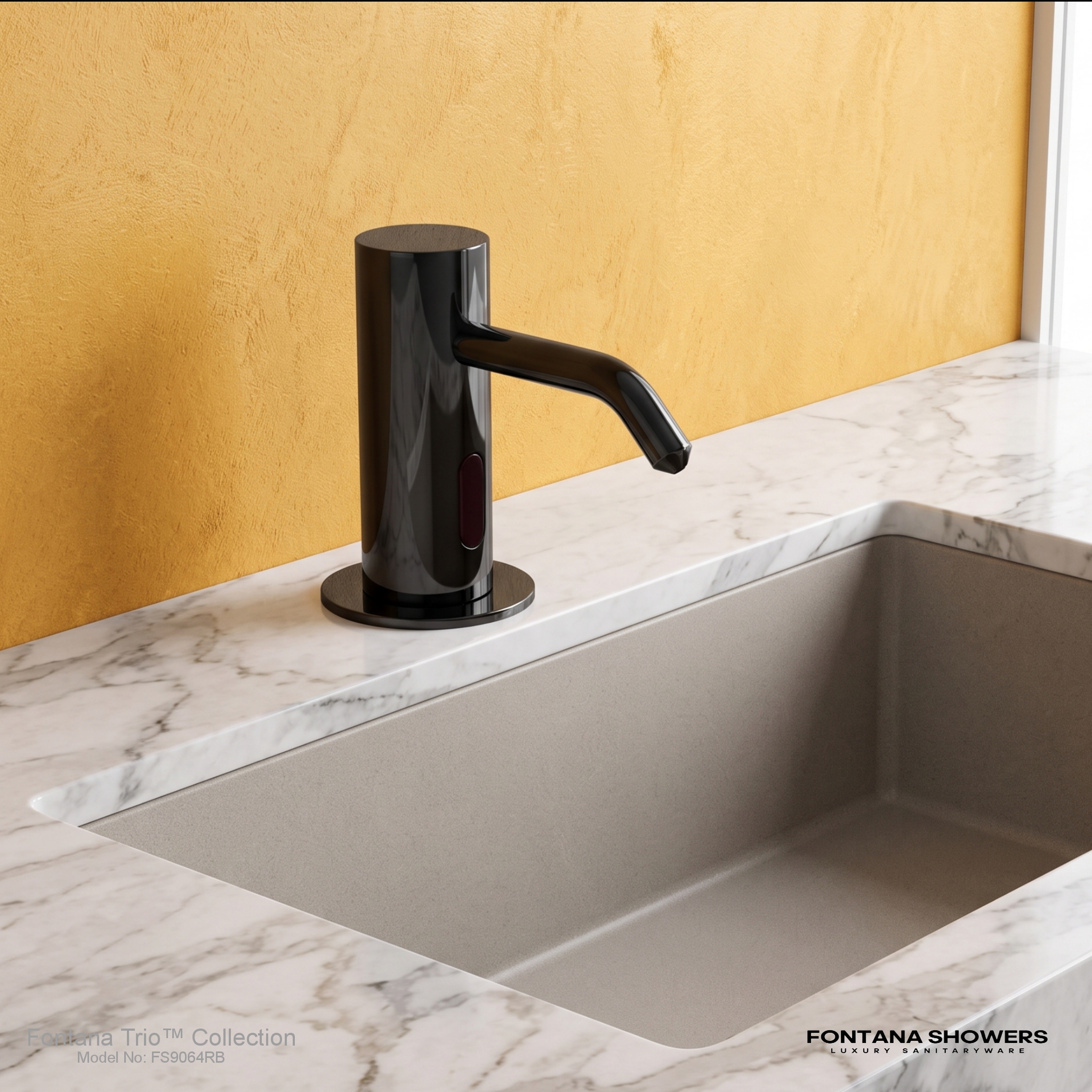 Fontana Trio Commercial Dark Bronze Brass Deck Mount Automatic Sensor Liquid Soap Dispenser
