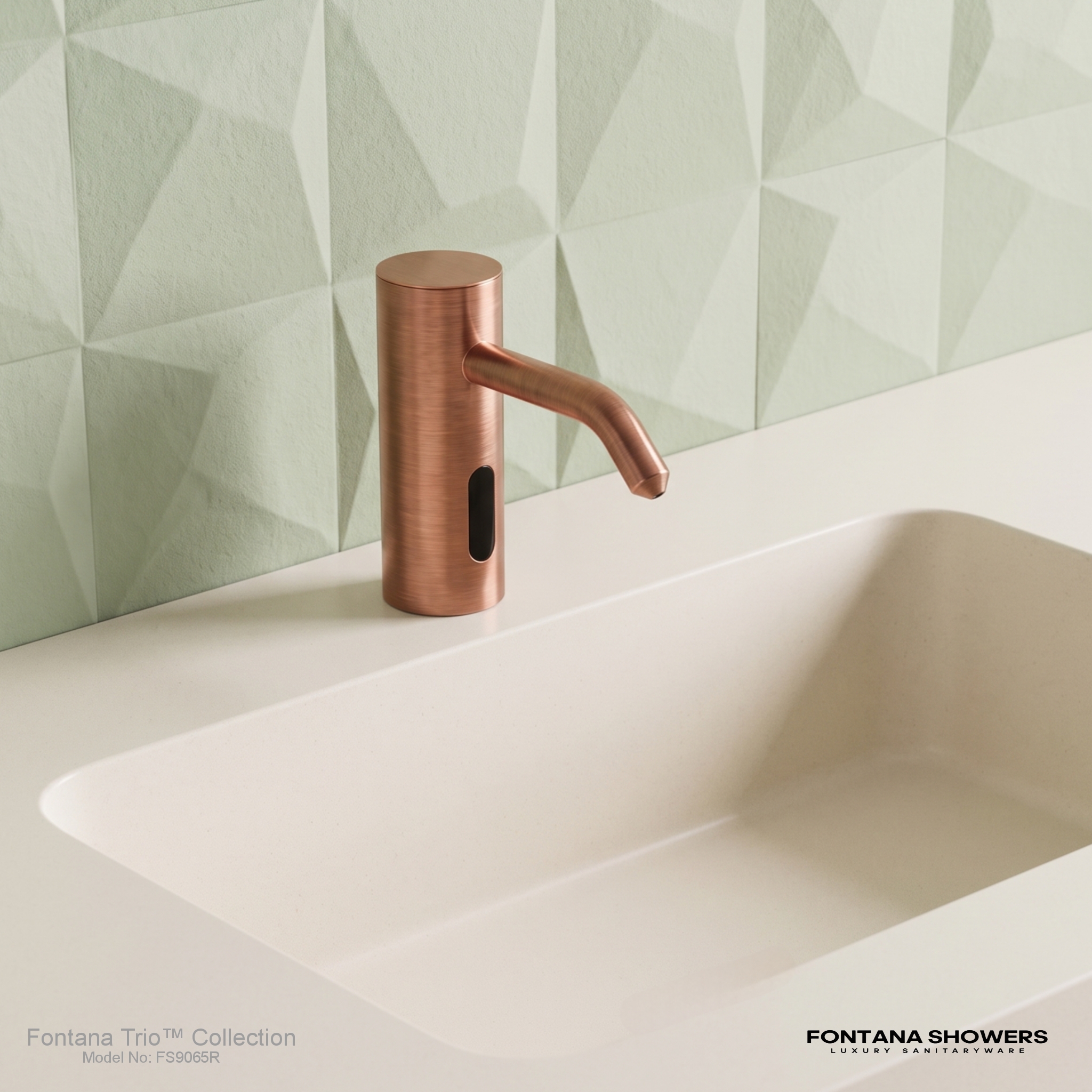 Fontana Trio Commercial Antique Bronze Brass Deck Mount Automatic Sensor Liquid Soap Dispenser