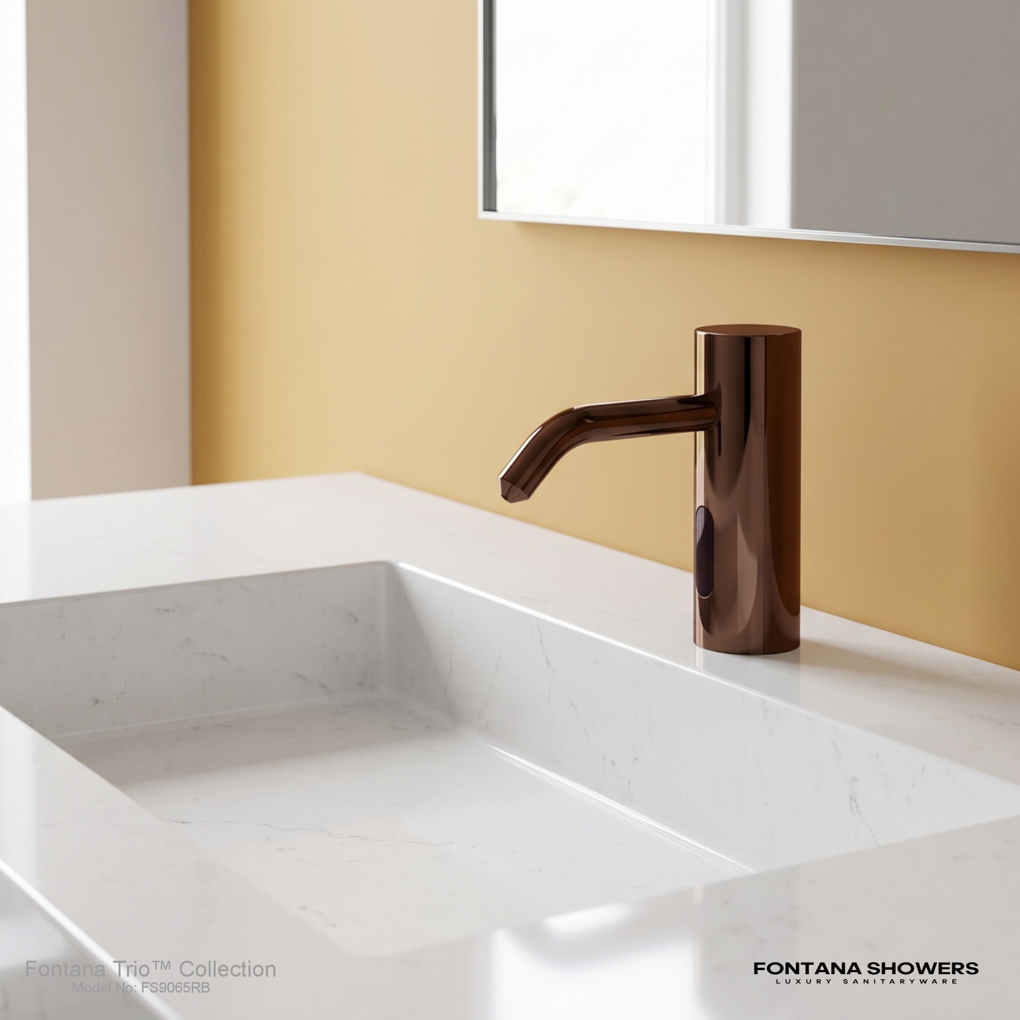 Fontana Trio Commercial Light Oil Rubbed Bronze Brass Deck Mount Automatic Sensor Liquid Soap Dispenser
