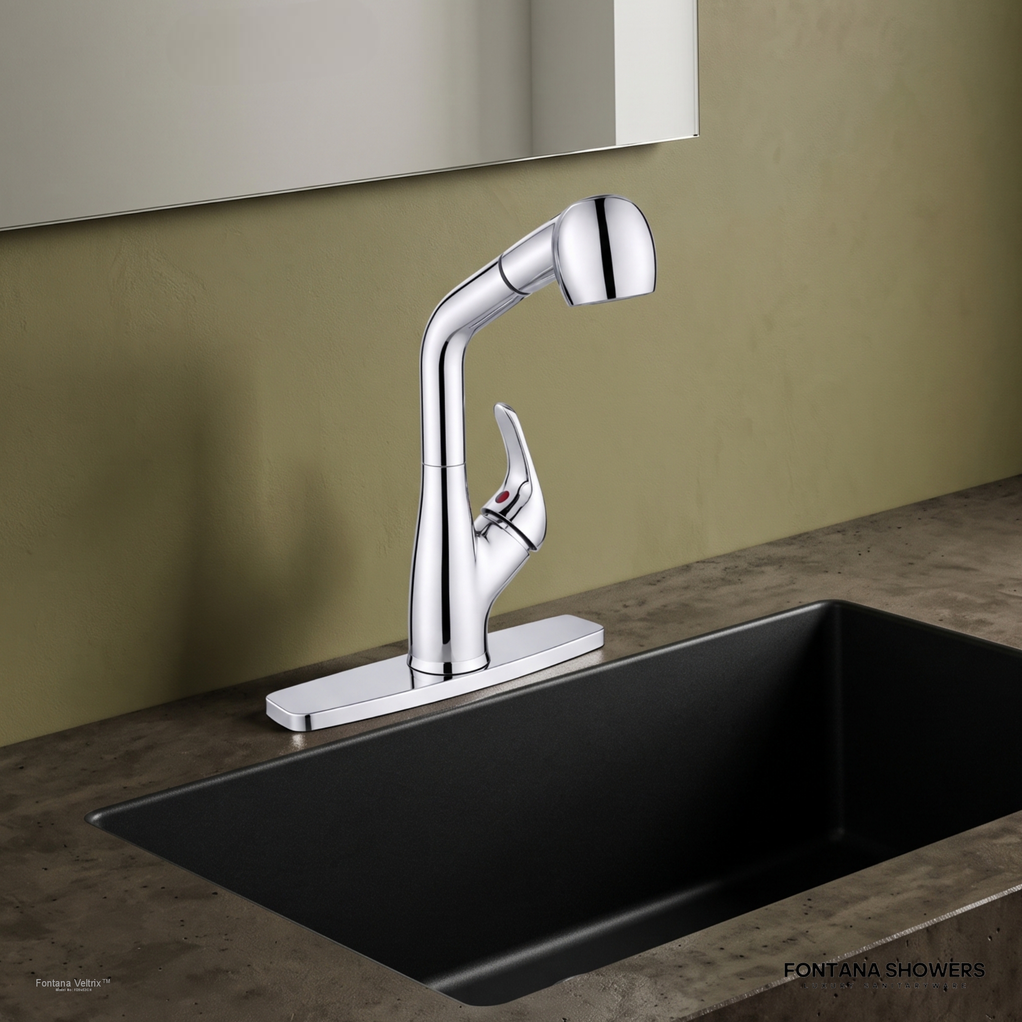 Fontana Veltrix Line RV Chrome Pull-Out Faucet - FS9453CH