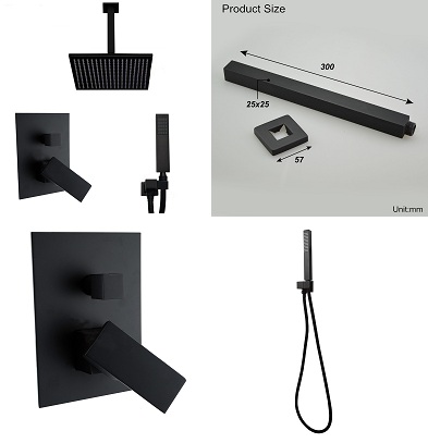 Fontana Chicago Oil Rubbed Bronze Ceiling Mount Rainfall Shower Head with Handheld Spray Set