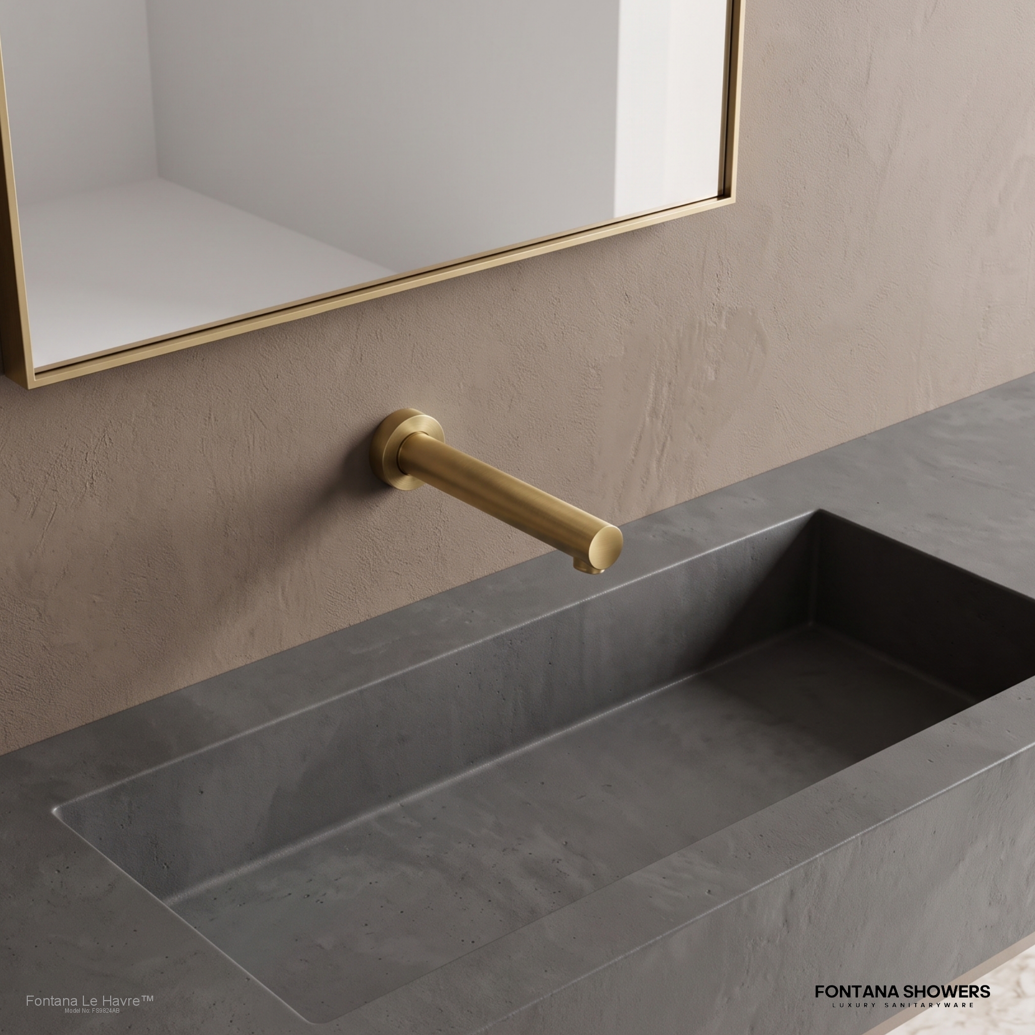 Fontana Le Havre Edition wall mount sensor faucet in antique brass