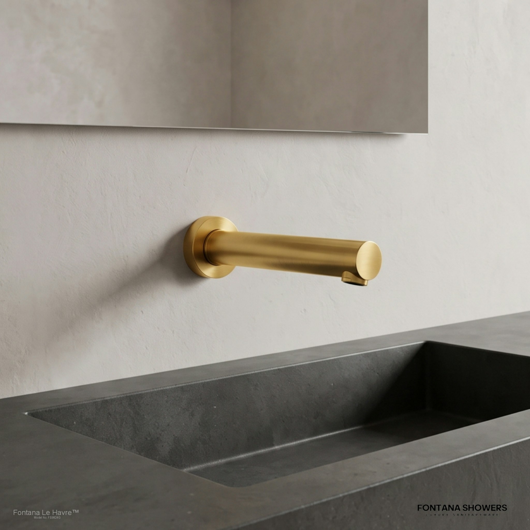 Fontana Le Havre gold wall mount touchless sensor faucet