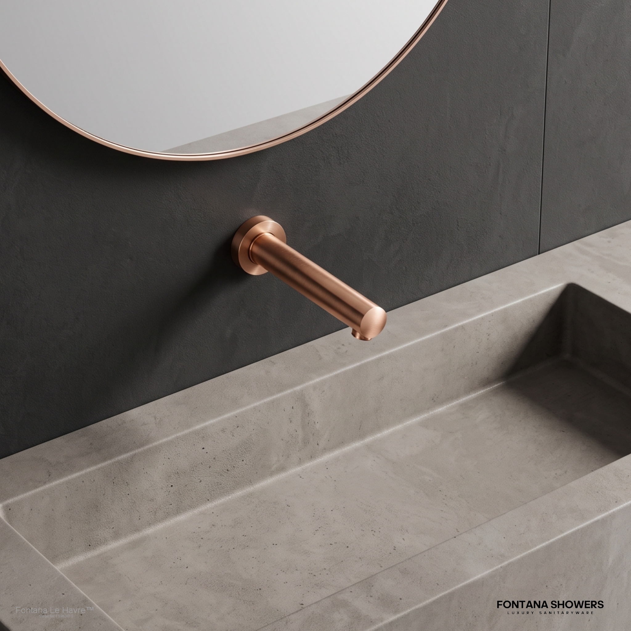 Fontana Le Havre Edition wall mount sensor faucet in rose gold