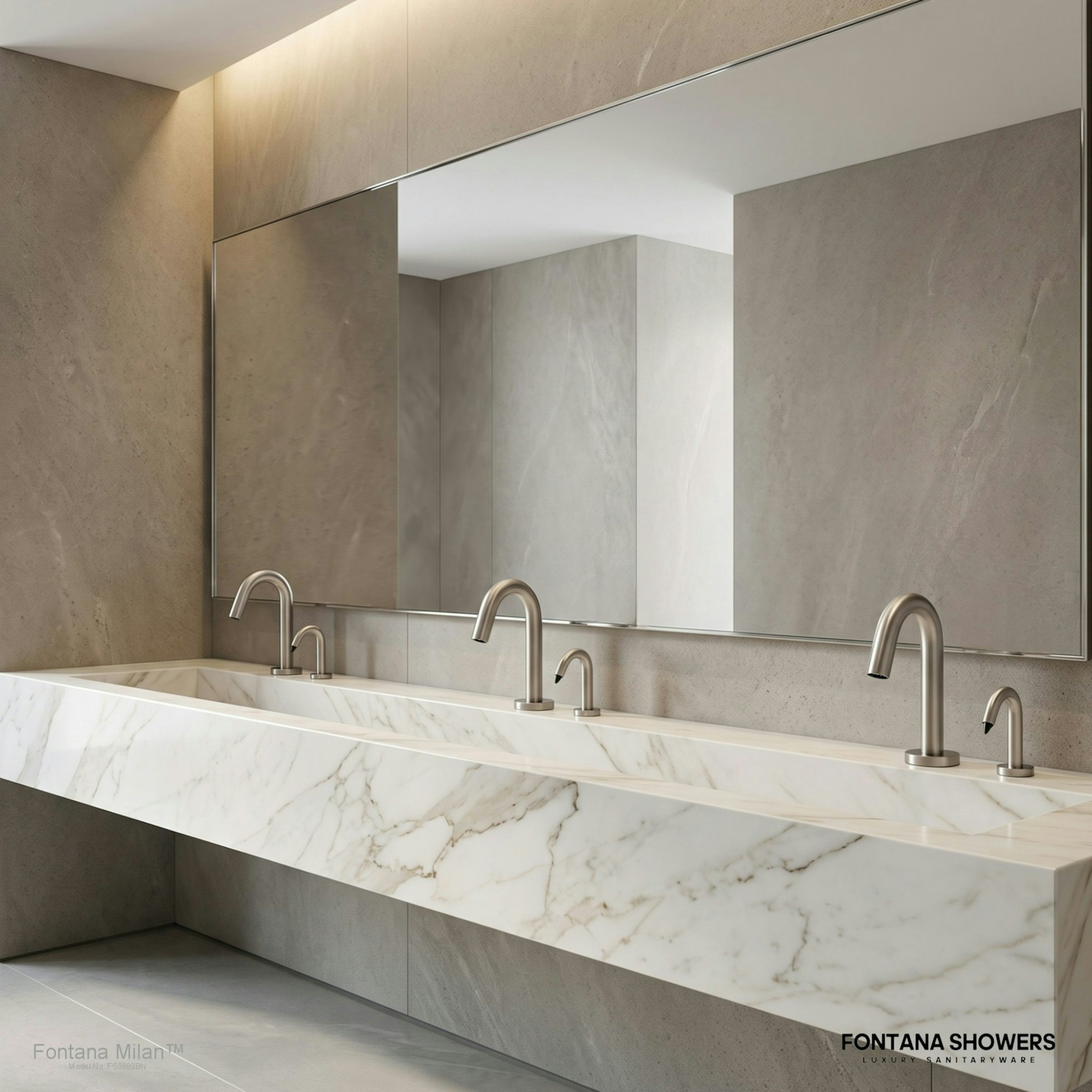 Fontana Milan Brushed Nickel Sensor Faucet Set - FS9889BN