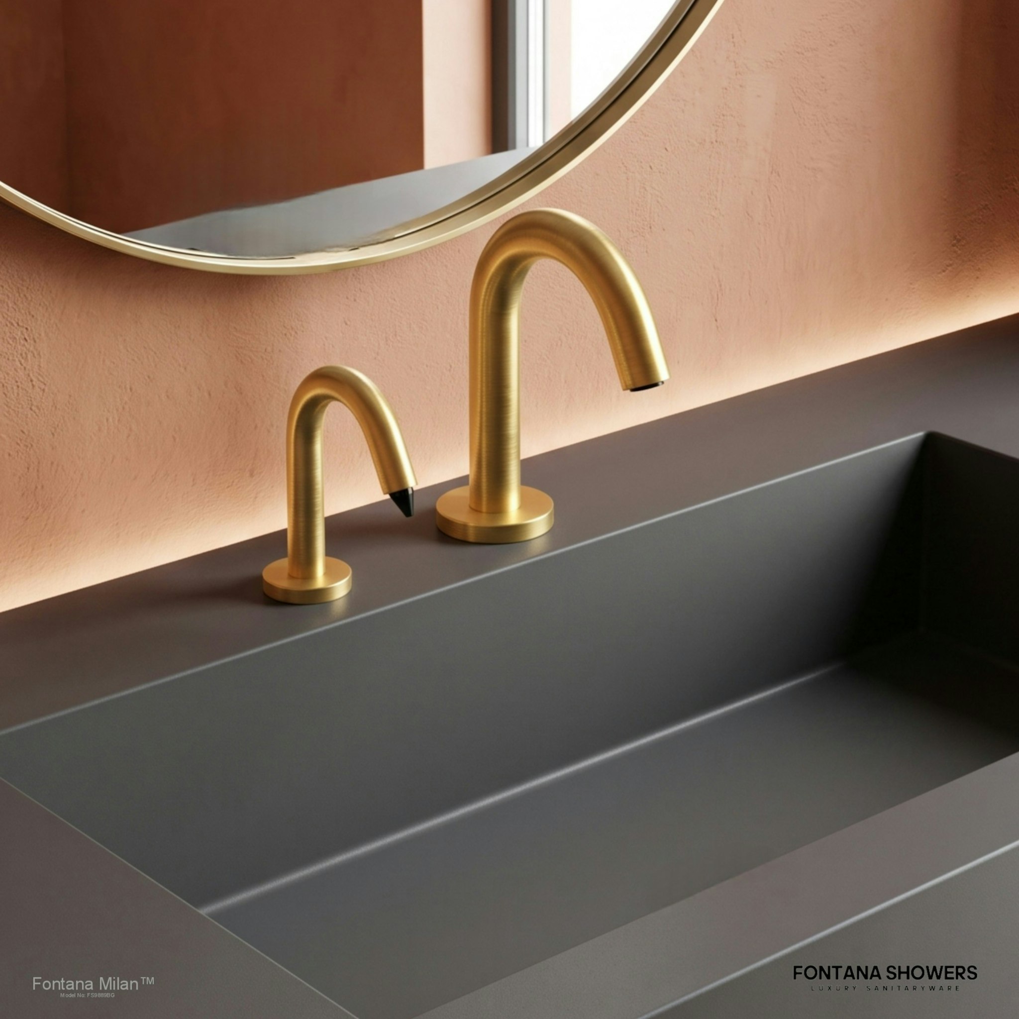 Fontana Milan Rose Gold Sensor Faucet and Automatic Soap Dispenser Set - FS9889RG