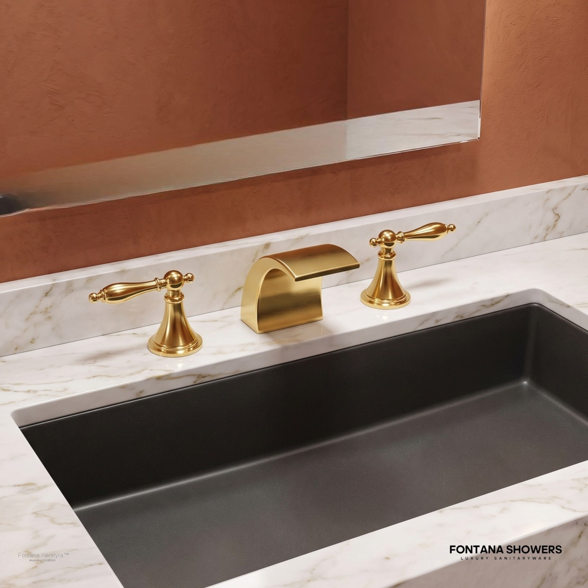 Fontana Xavelyra Brushed Gold Waterfall Faucet