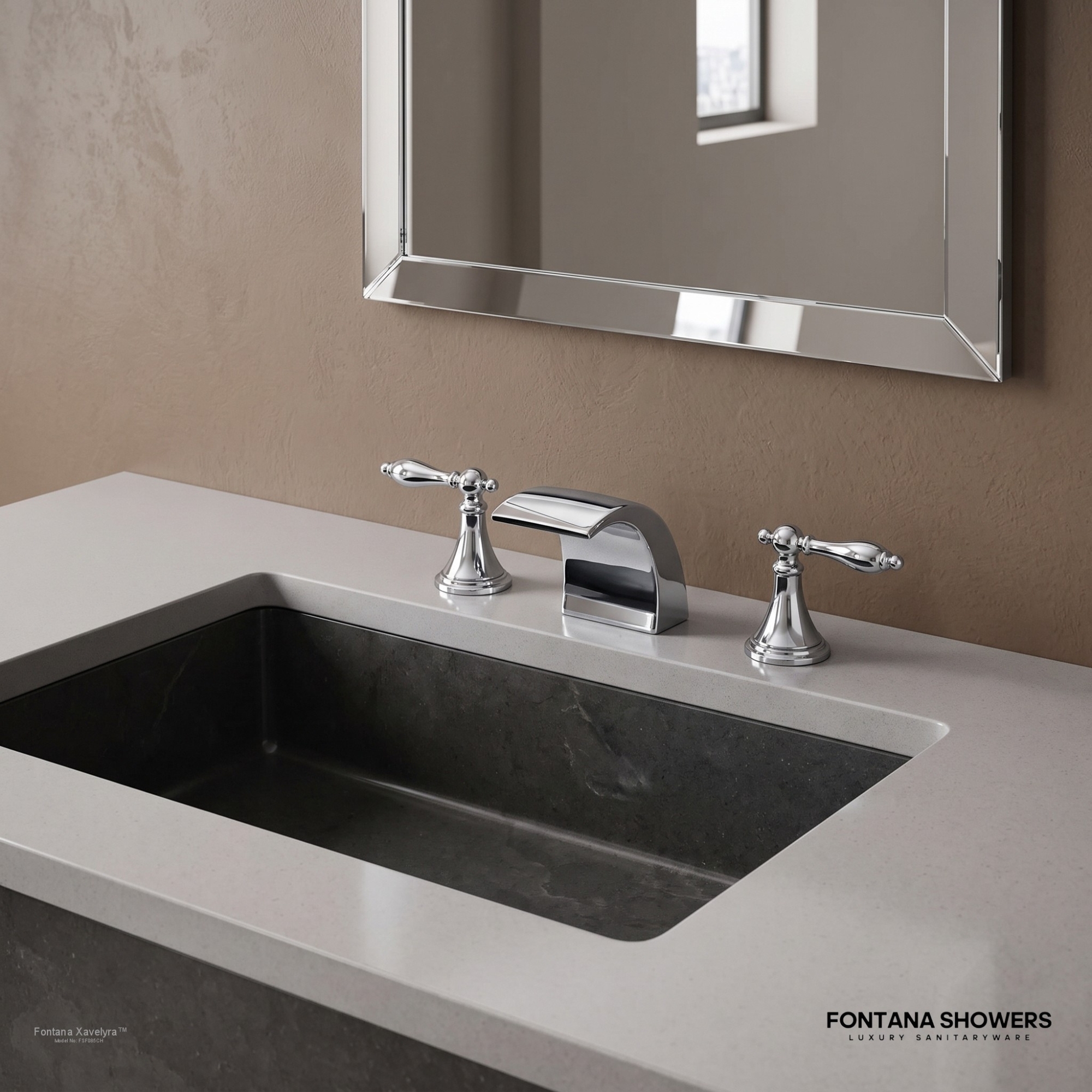 Fontana Xavelyra Chrome Dual Handle Waterfall Faucet