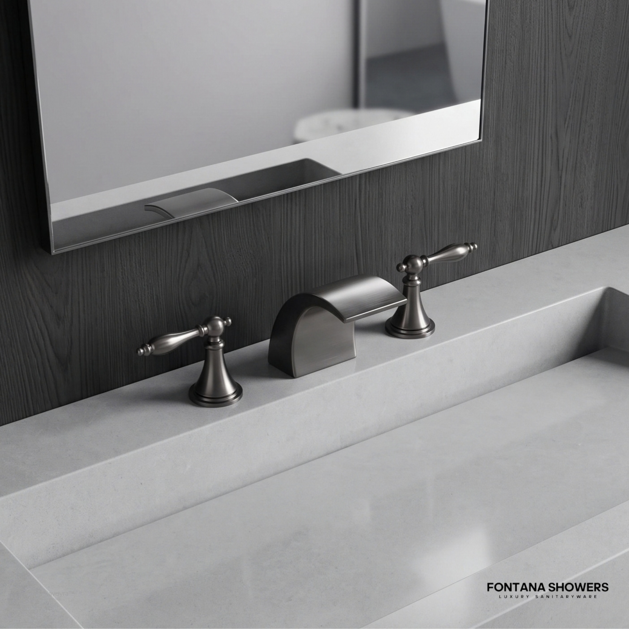 Fontana Xavelyra Gunmetal Gray Waterfall Faucet