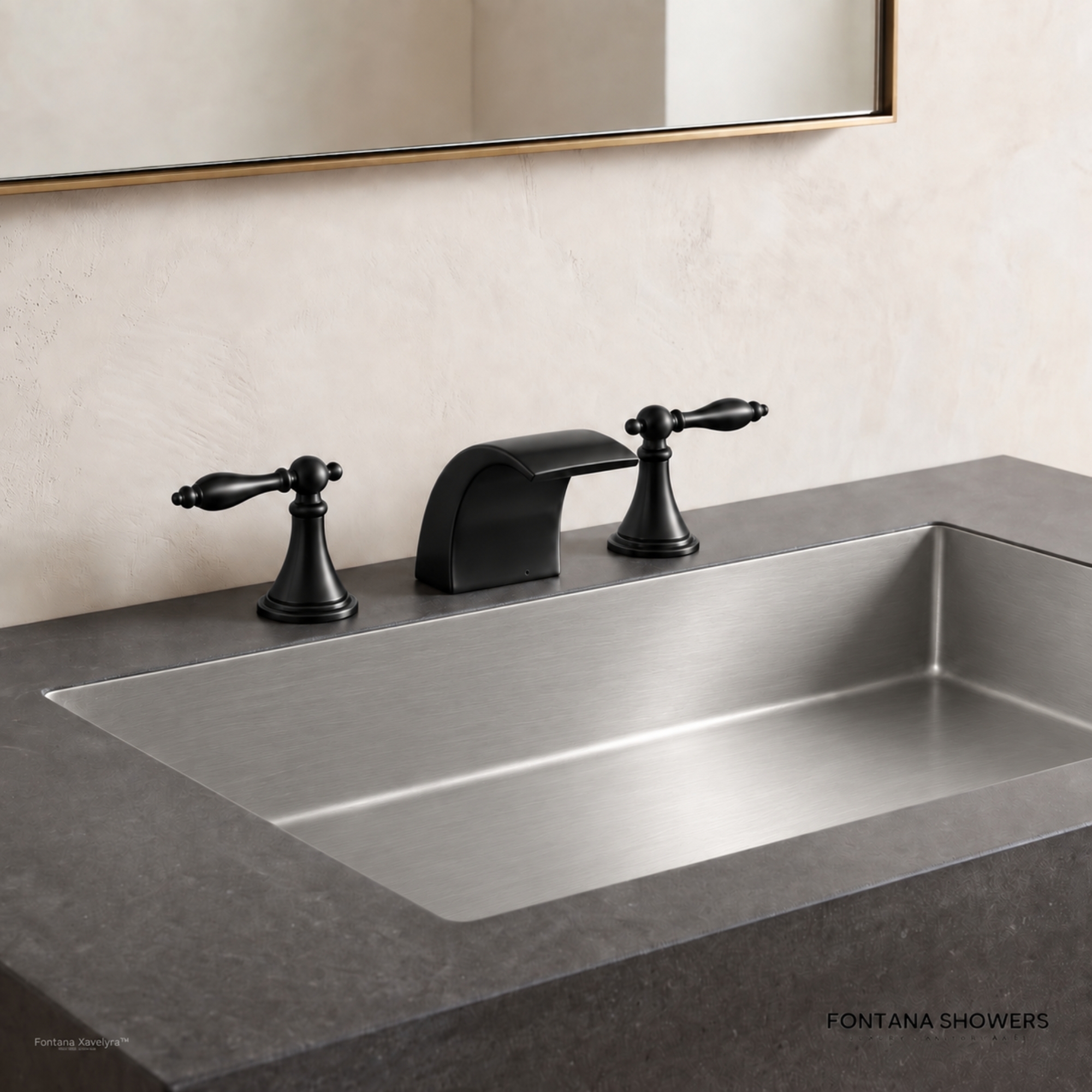 Fontana Xavelyra Matte Black Waterfall Faucet