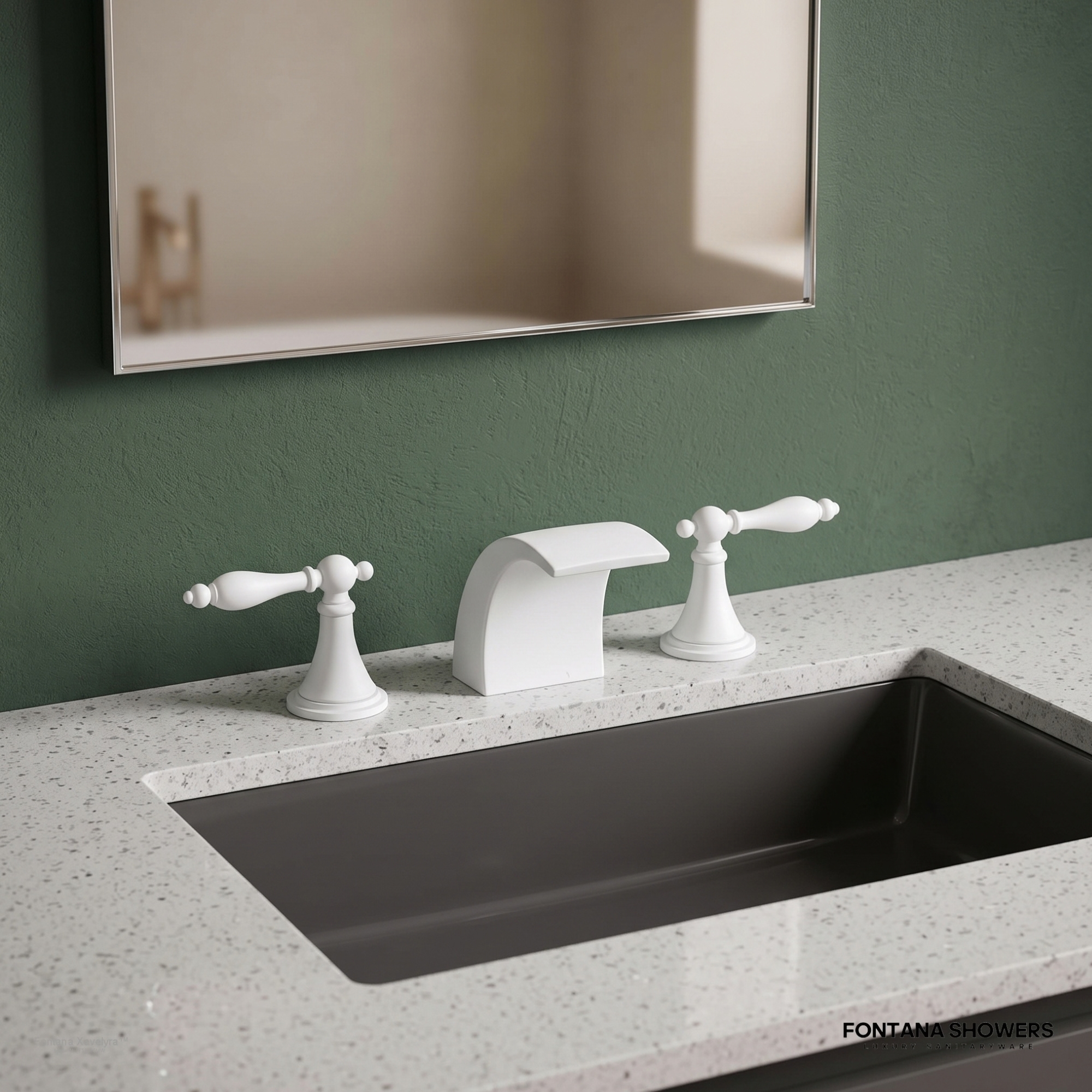 Fontana Xavelyra Matte White Waterfall Faucet