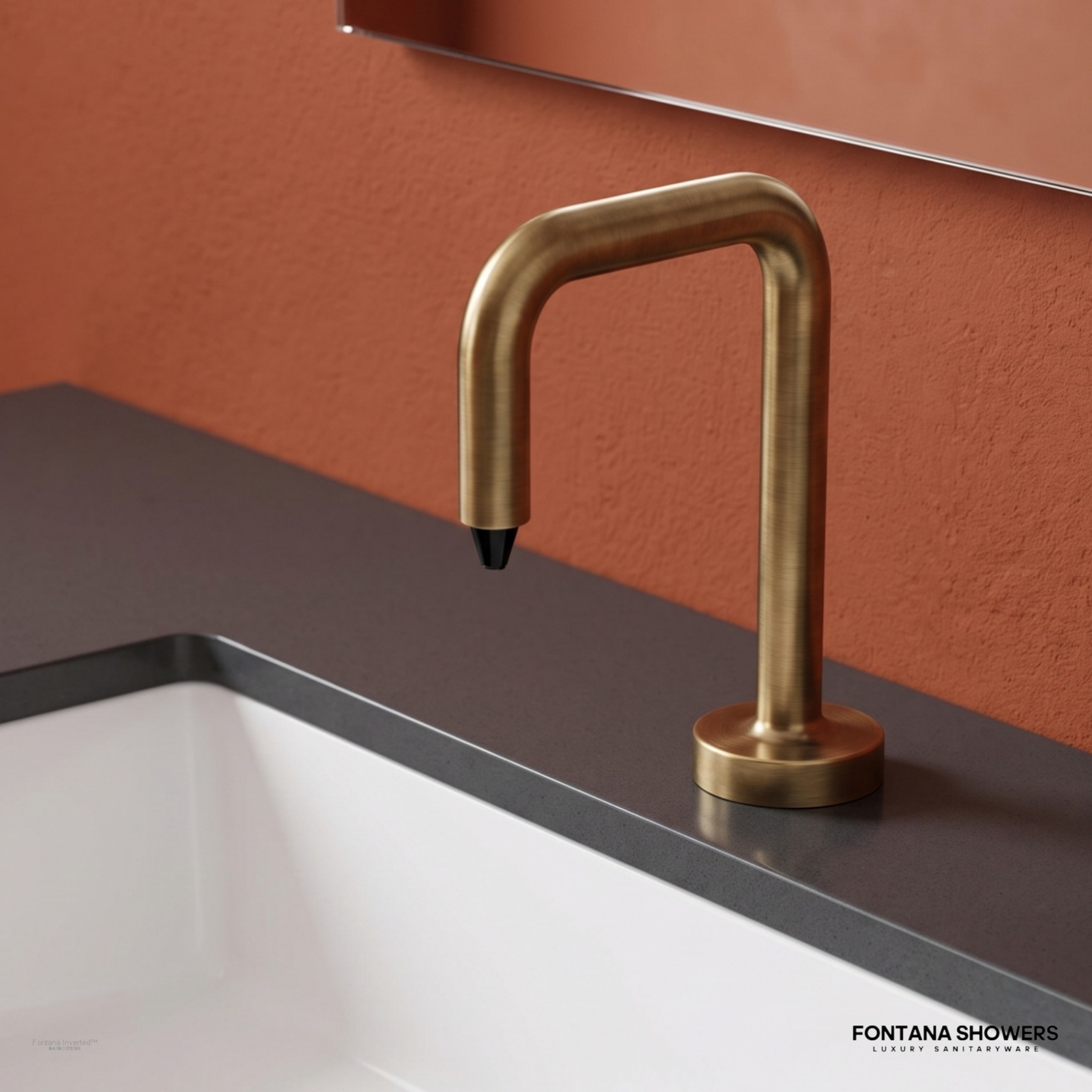 Fontana Inverted Antique Brass Sensor Activation Soap Dispenser