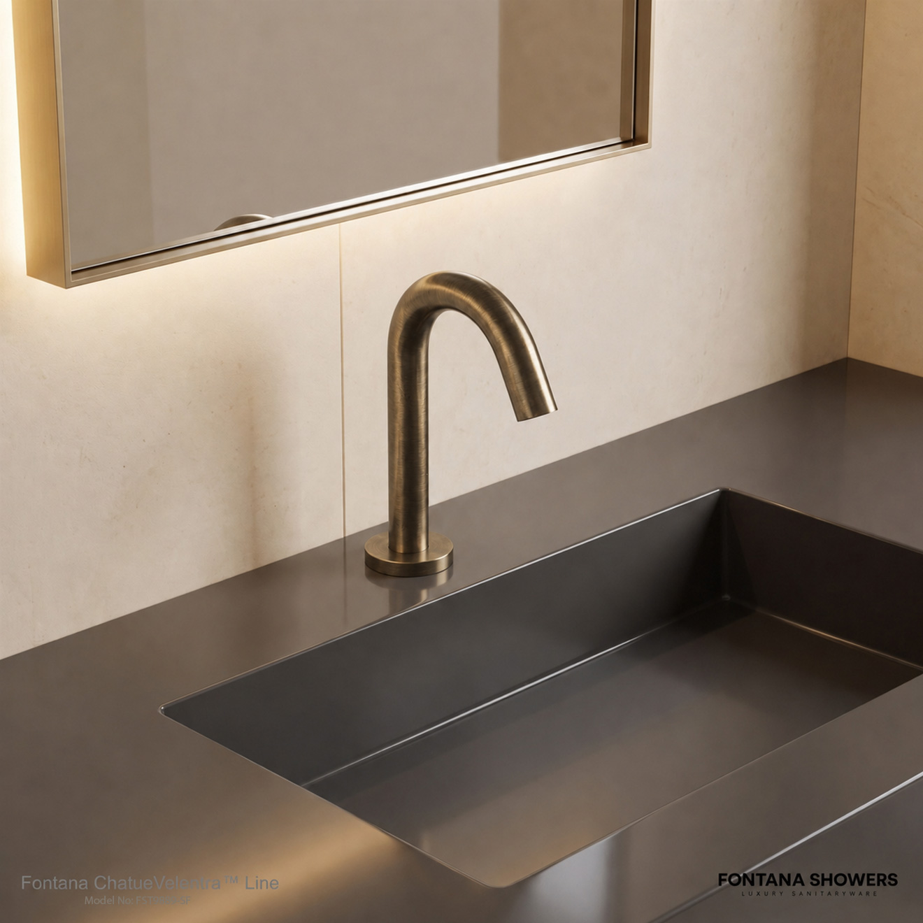 Fontana Chatue commercial automatic touchless sensor faucet antique brass finish