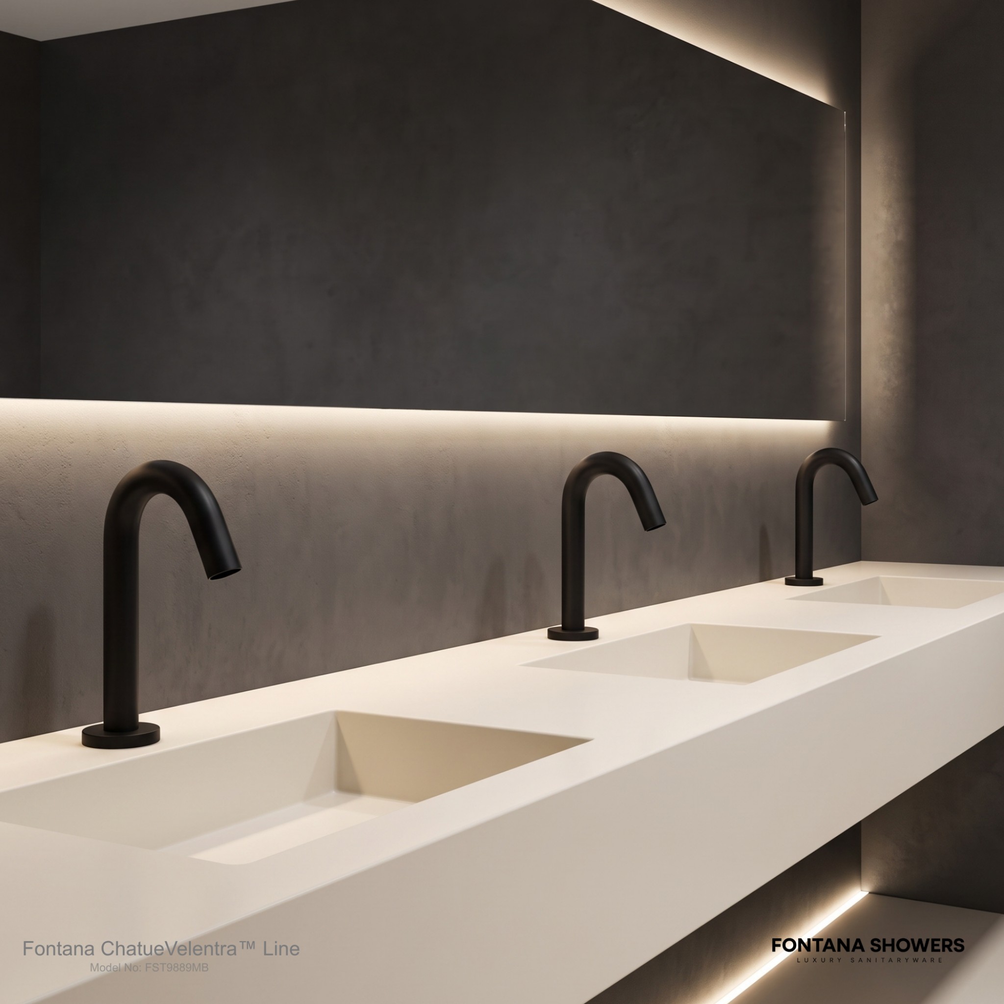 Fontana Milan freestanding matte black automatic sensor faucet and soap dispenser alternate view