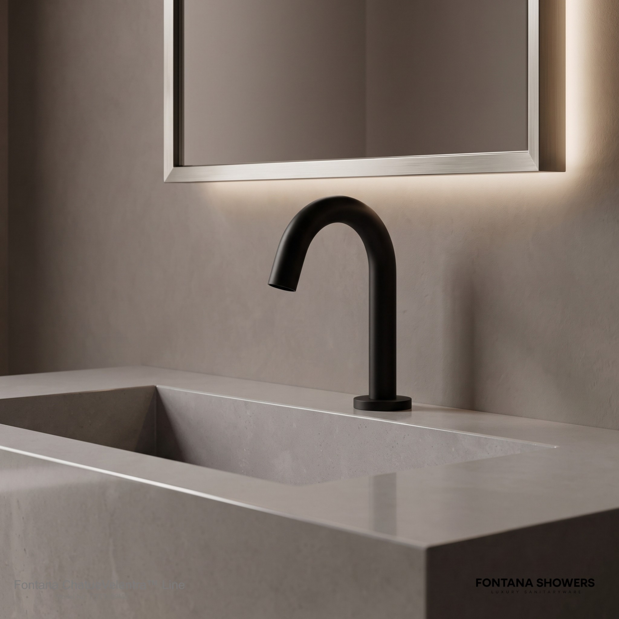 Fontana Milan freestanding matte black automatic sensor faucet and soap dispenser