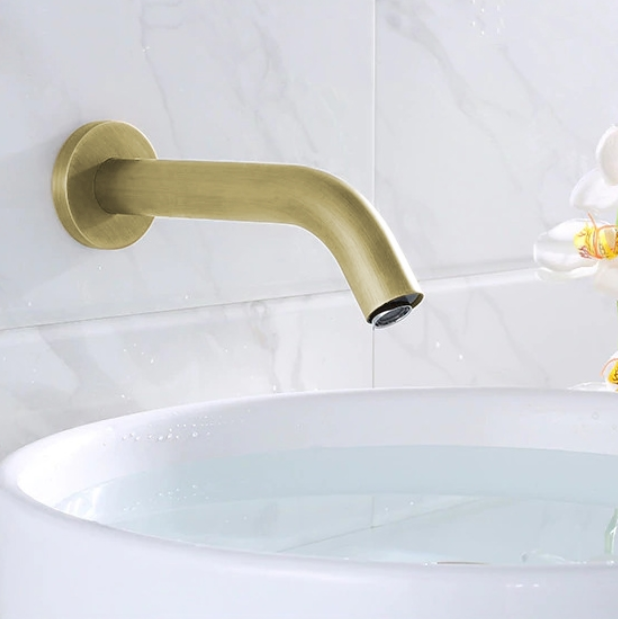 Brio Wall Mount Commercial Sensor Faucet Brushed Gold Finish