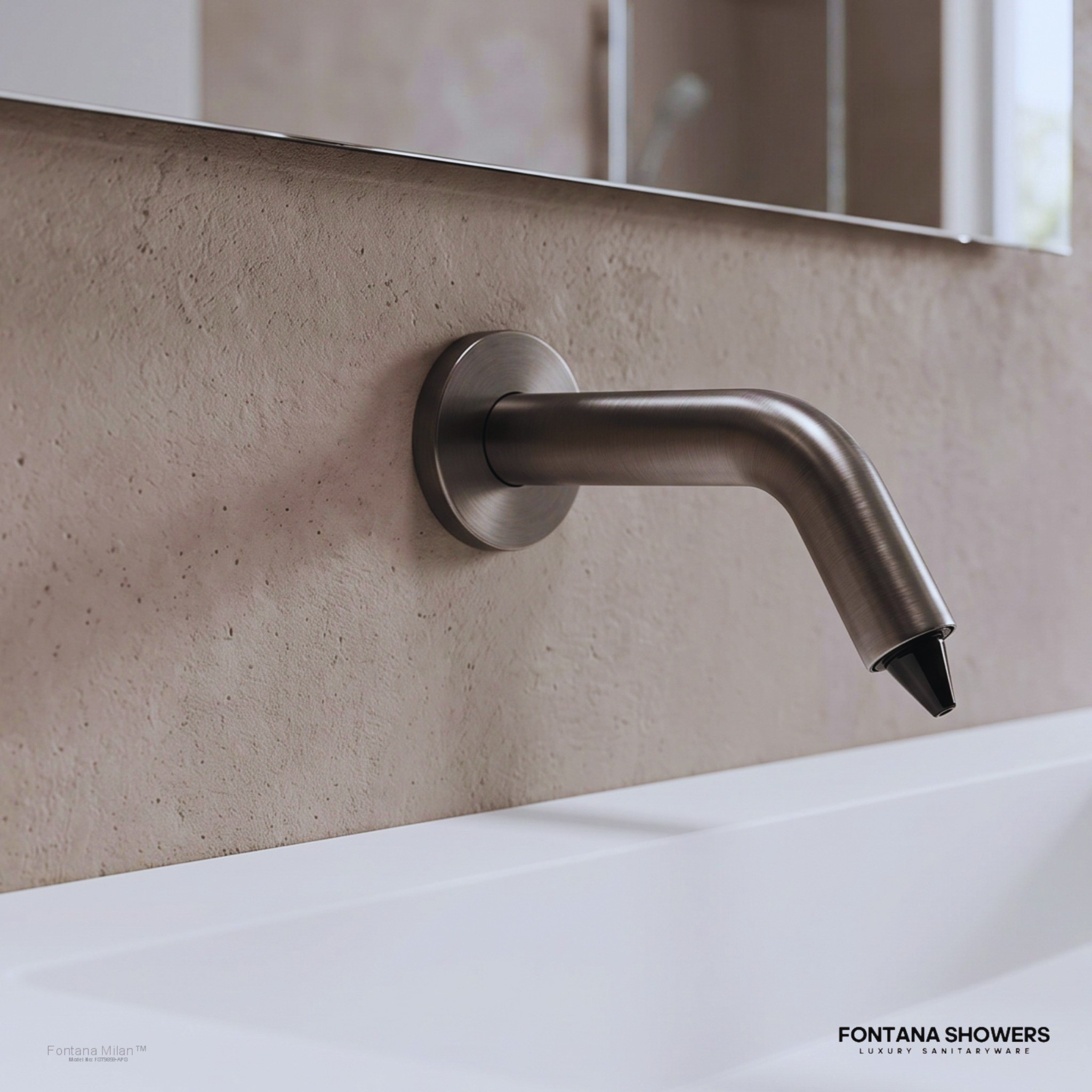 Fontana Milan Solid Brass Gun Metal Gray Wall Mount Soap Dispenser