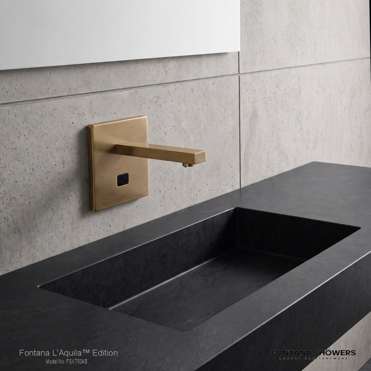 Fontana Aquila Antique Brass Wall Mounted XT5 Automatic Sensor Faucet