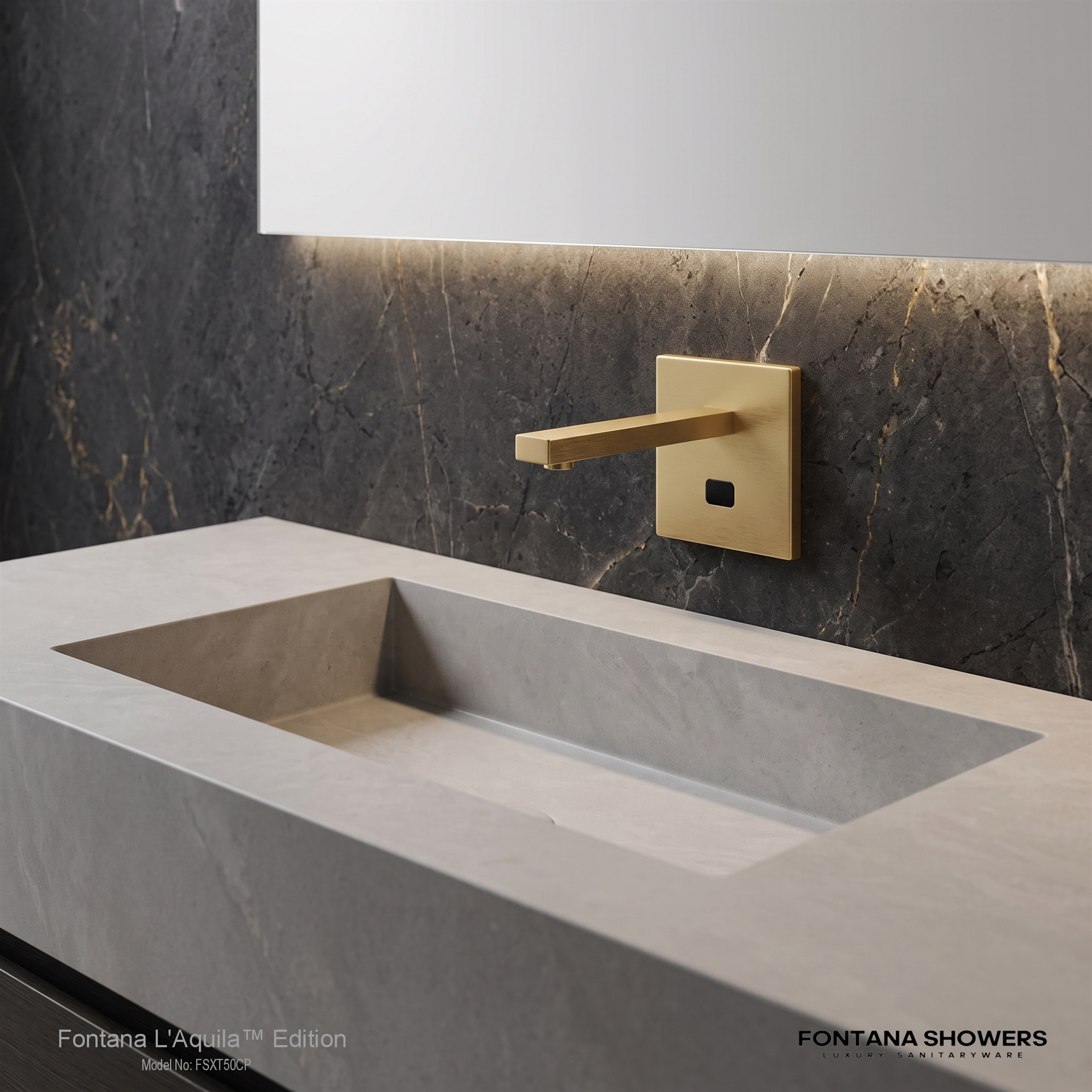 Fontana Aquila Champagne Wall Mounted XT5 Automatic Sensor Faucet