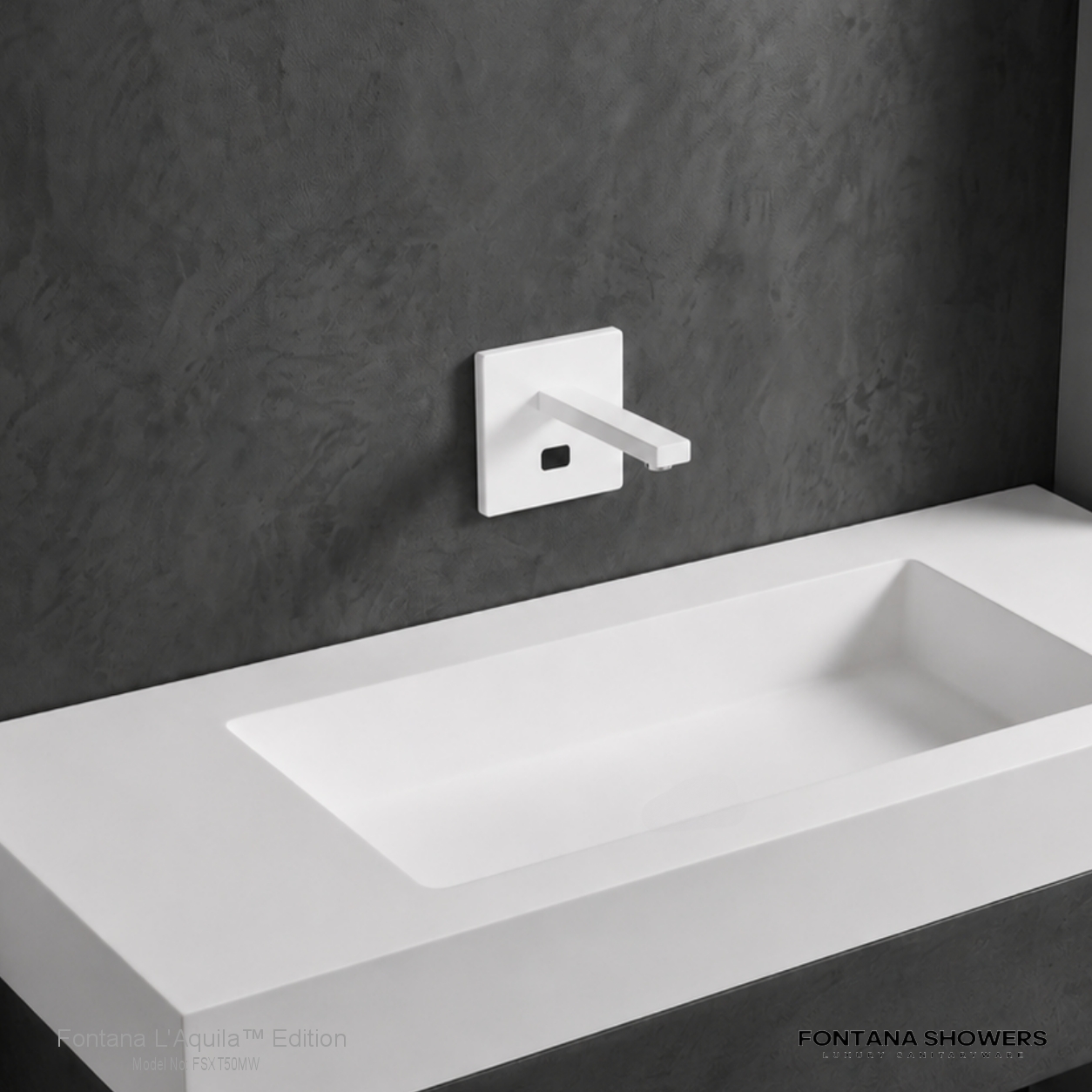 Fontana Aquila Matte White Wall Mounted XT5 Automatic Sensor Faucet