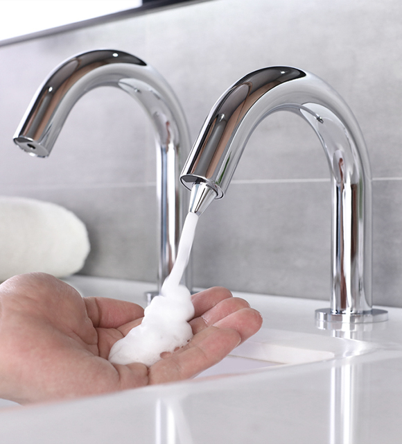 Auto Sensor Soap Dispenser Wall Mounted Bathroom Shower Kitchen Home Commercial 
