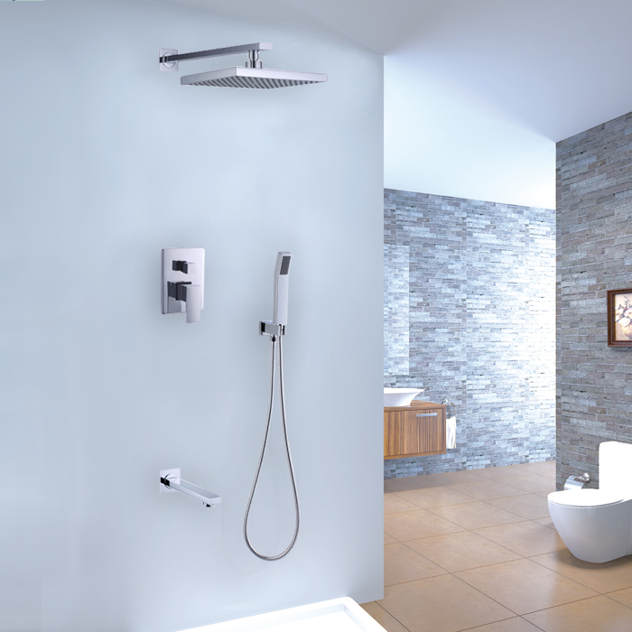  Fiumicino Rainfall Chrome Wall Mounted Shower Set