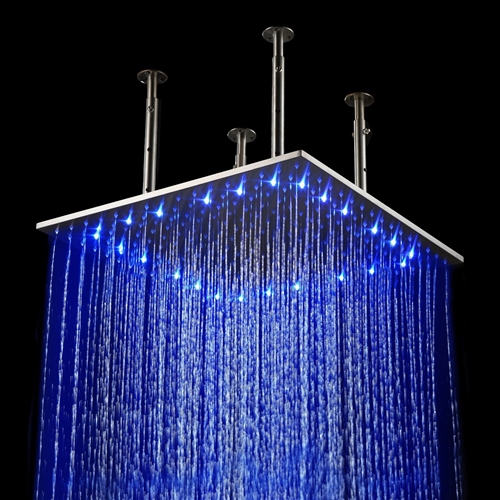 Fontana 40" Color Changing LED Rain Shower Head (Solid Brass)