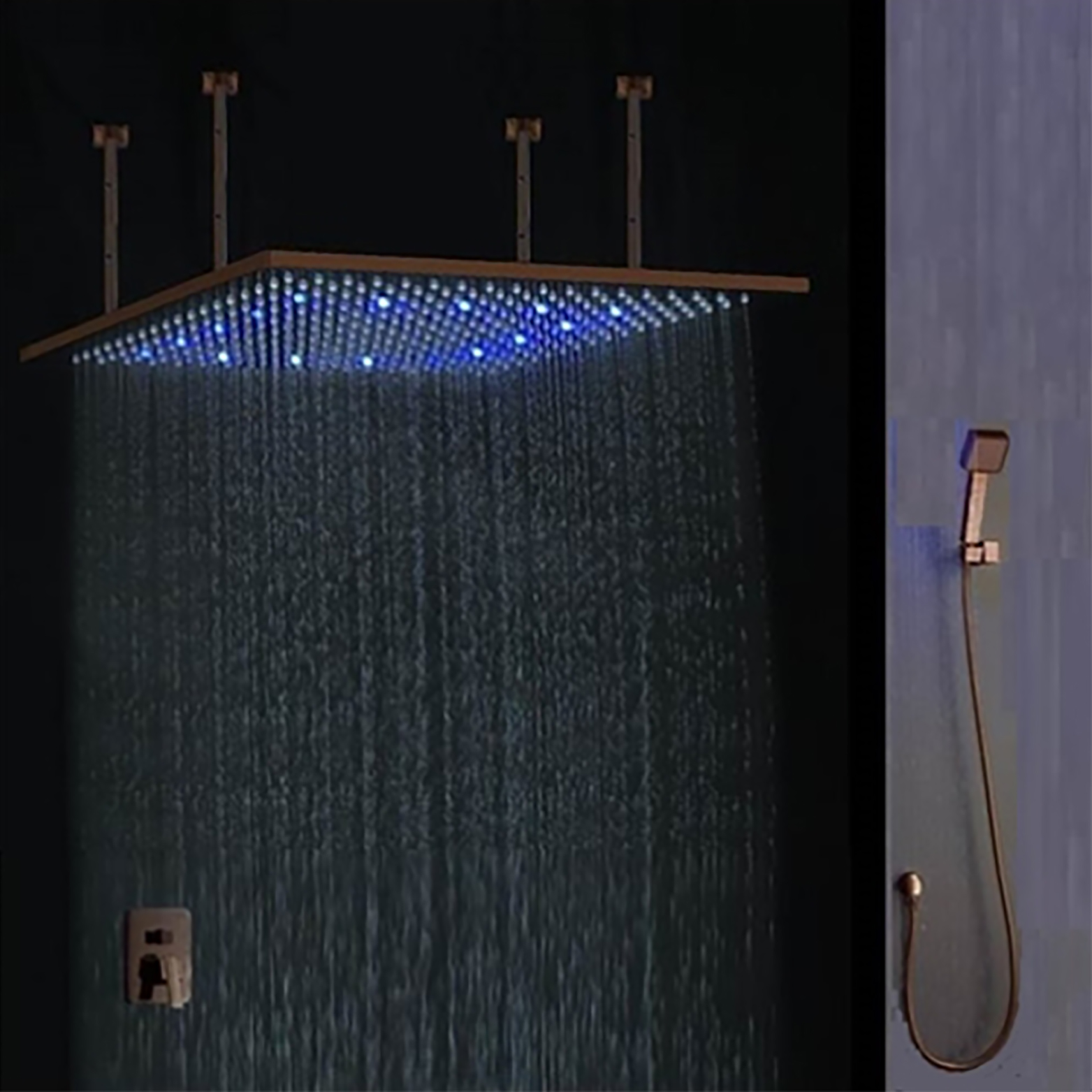 Fontana Oil Rubbed Bronze Square Color Changing LED Rain Shower System