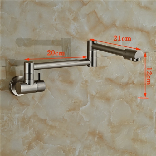Fontana Brushed Nickel Wall Mount Single Handle Kitchen Faucet