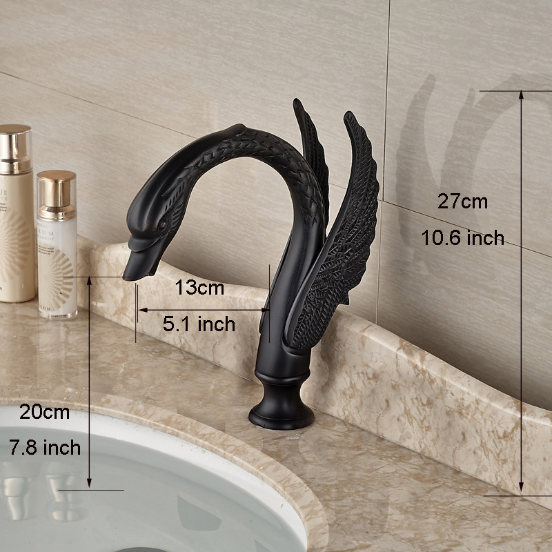 Homevacious Widespread Bathroom Sink Faucet Led Light Waterfall Oil Rubbed Bronze Bath Tub 8-16 inch 2 Handles 3 Holes Black Commercial Lavatory Faucets Modern Contemporary Basin Mixer Tap 
