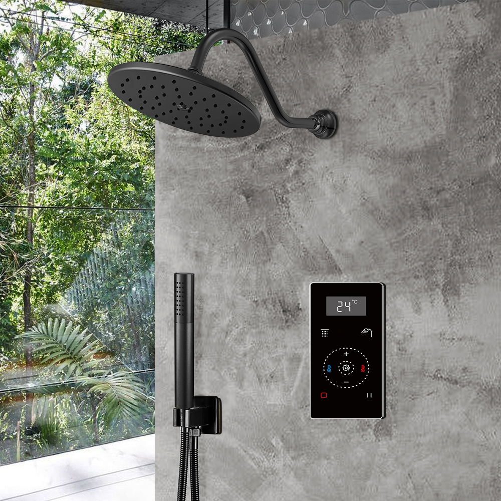 Fontana Digital Dark Oil Rubbed Bronze Round Thermostatic Shower Set With Handheld Shower