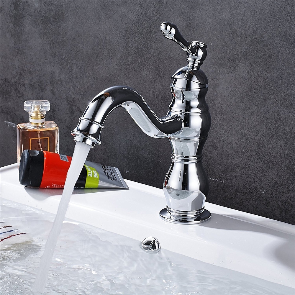 Fontana Dijon Single Hole Chrome Bathroom Sink Faucet