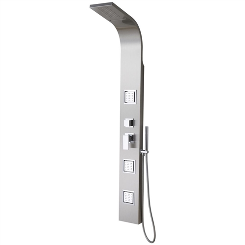 Fontana Lenox Stainless Steel Rainfall Waterfall Shower Panel with Pulsating Massage Body Sprays